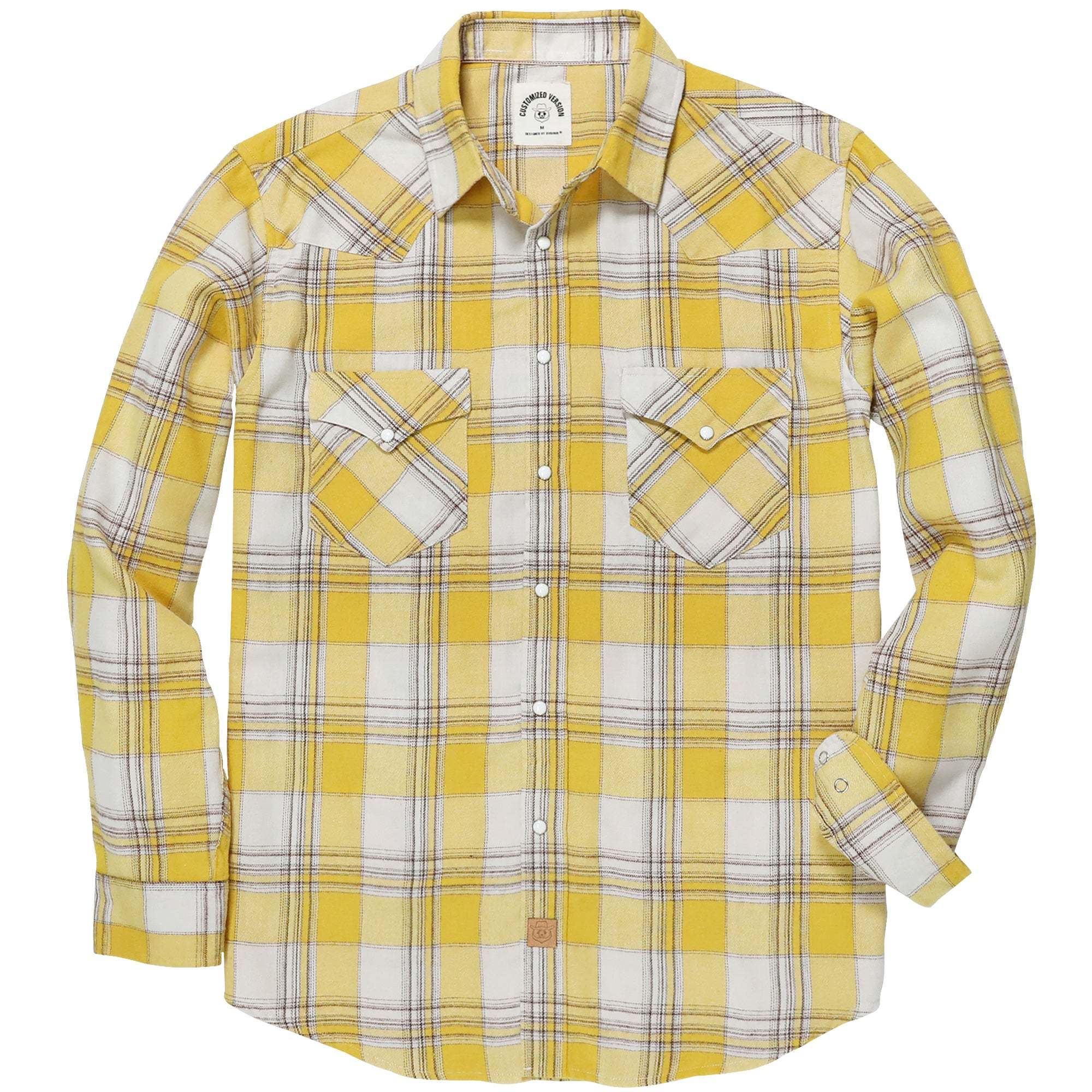 6oz Mens Flannel Long Sleeve Pearl Snap Buttons Western Cowboy Vintage Casual Shirts #2811