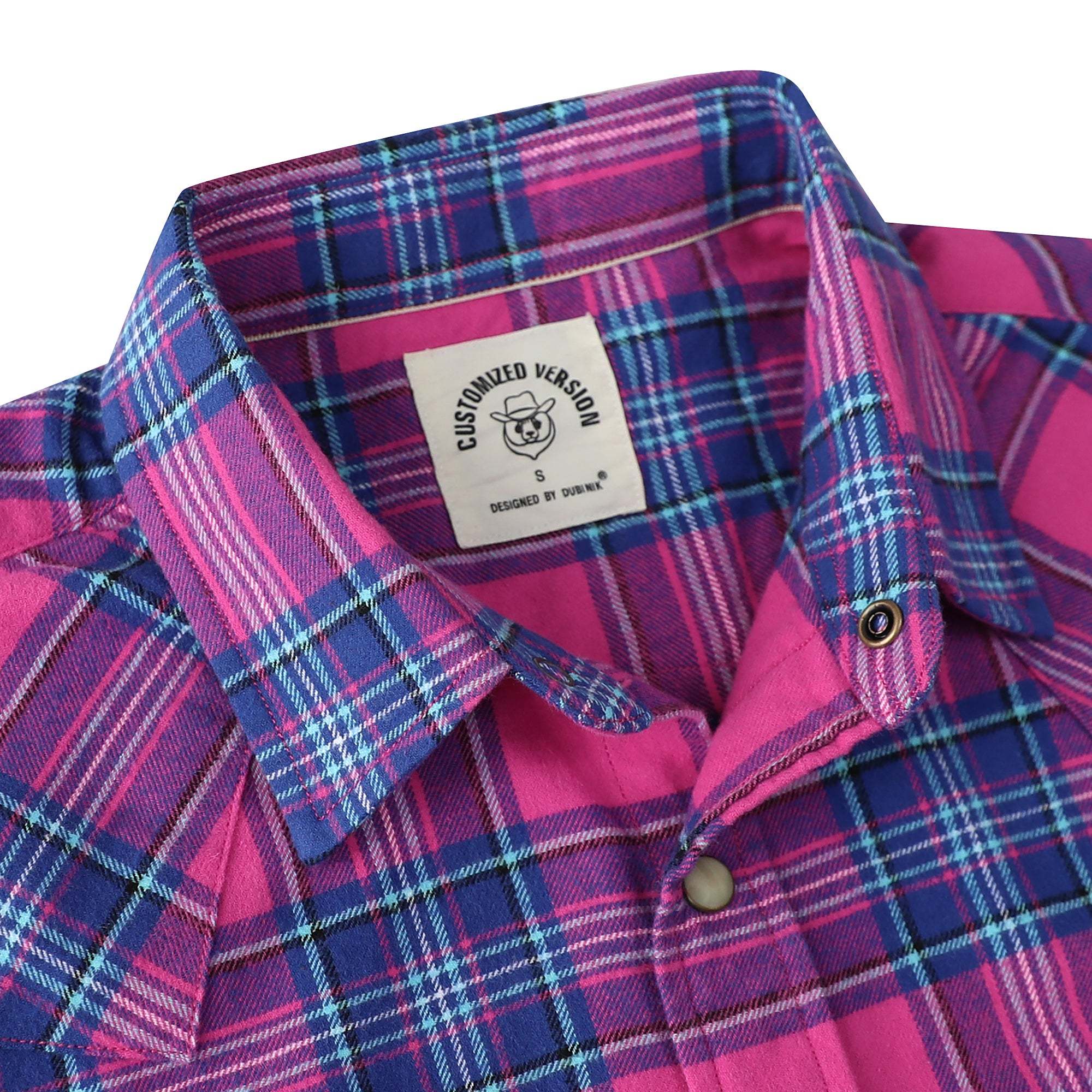 Dubinik? 6.3oz Flannel Shirt for Men Long Sleeve Casual Cozy Snap Button Western Plaid Shirts Soft Pure Cotton#37017