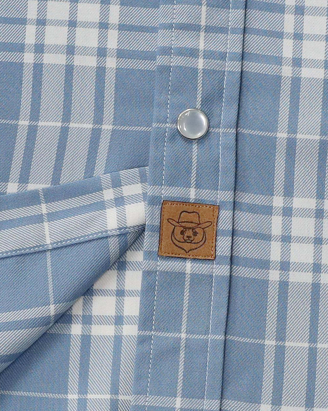 Dubinik?Bamboo Fiber Mens Western Cowboy Pearl Snap Checkered Blue White Plaid Vintage Casual Short Sleeve Shirt #2914
