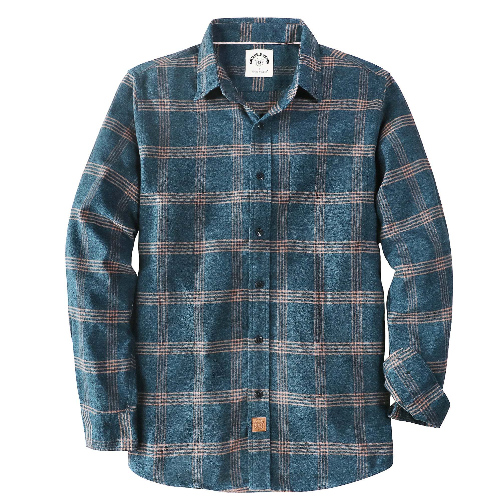 6oz Men's Plaid Flannel Long Sleeve Shirts #0339