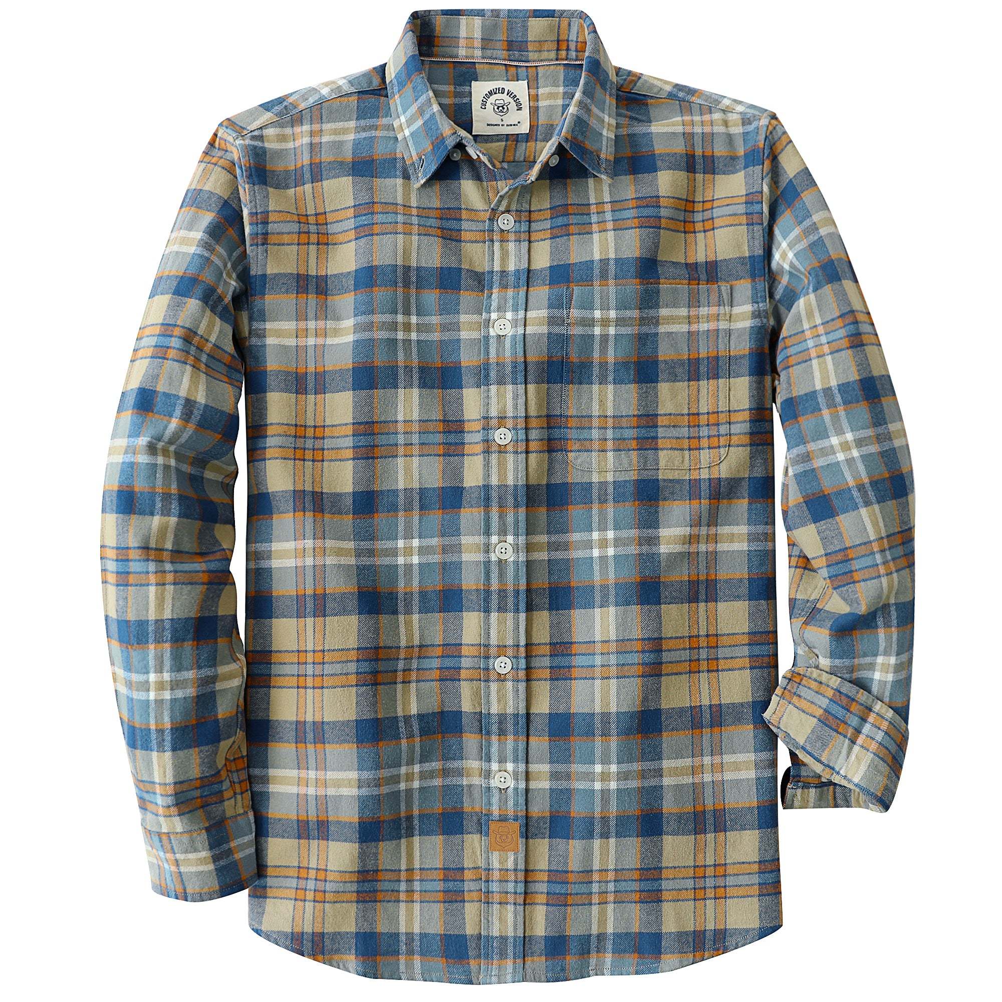 Dubinik? 6oz Mens Flannel Shirts Long Sleeve Button Down Casual Work Plaid Shirt Men All Cotton Soft with Pocket Regular Fit#0353