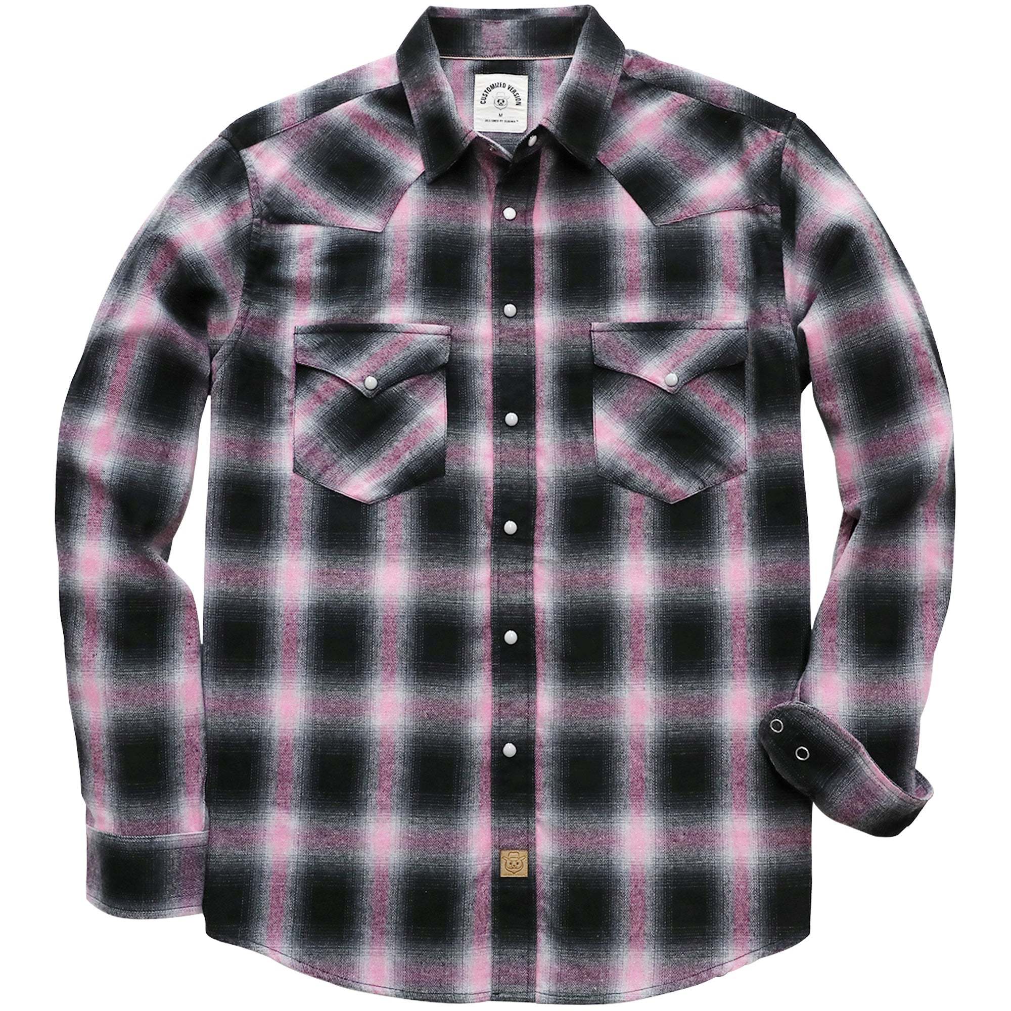 6oz Mens Flannel Long Sleeve Pearl Snap Buttons Western Cowboy Vintage Casual Shirts #2820
