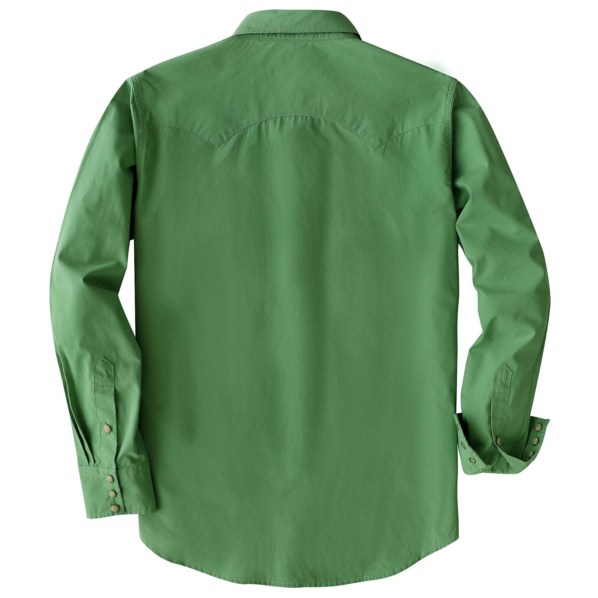 Dubinik? 4.1oz Pearl Snap Solid Light Green Shirts For Men Long Sleeve Lightweight Casual Sawtooth Pocket Western Plaid Cowboy Cotton Vintage Work Shirt#48031