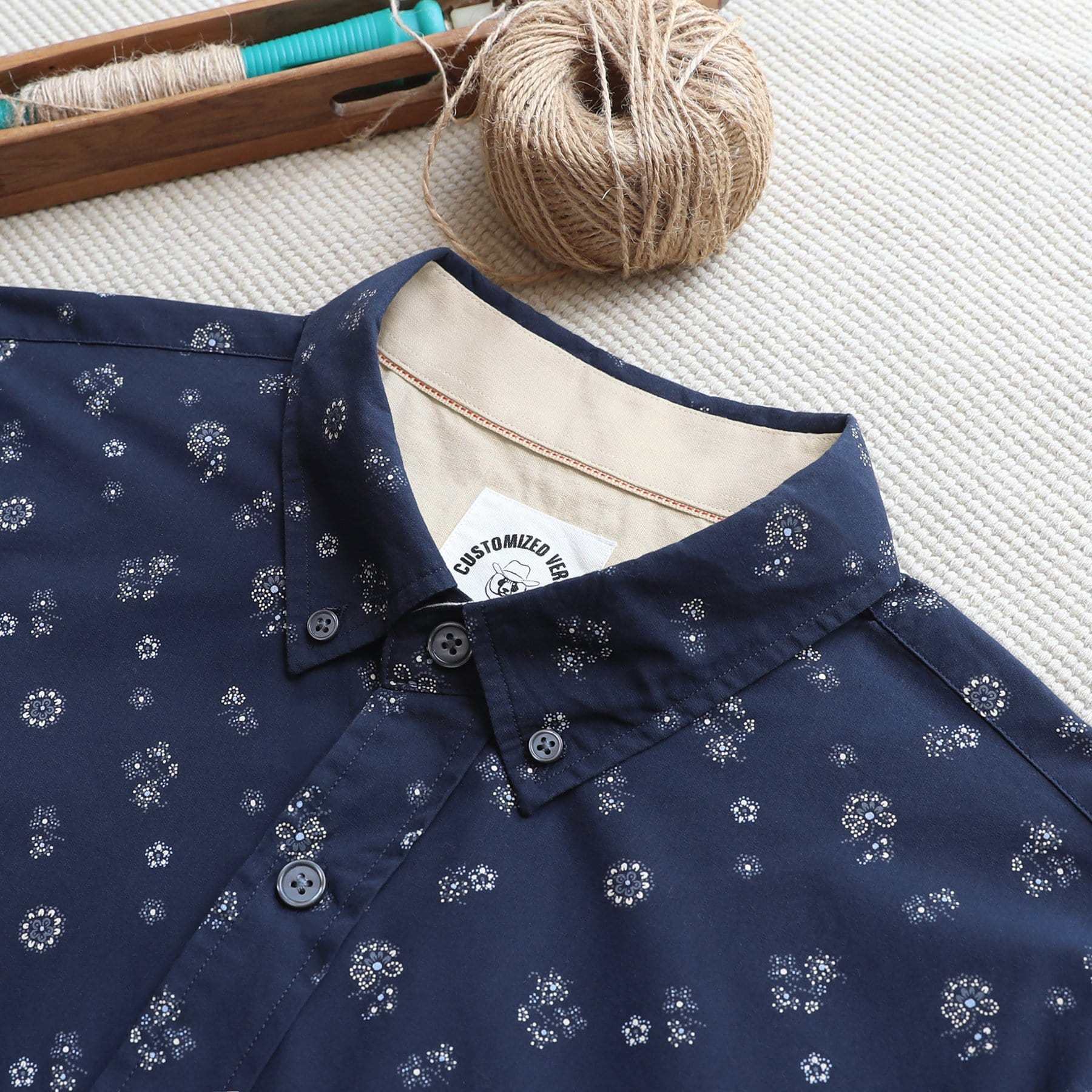 Men's casual short-sleeved cotton shirt #0103