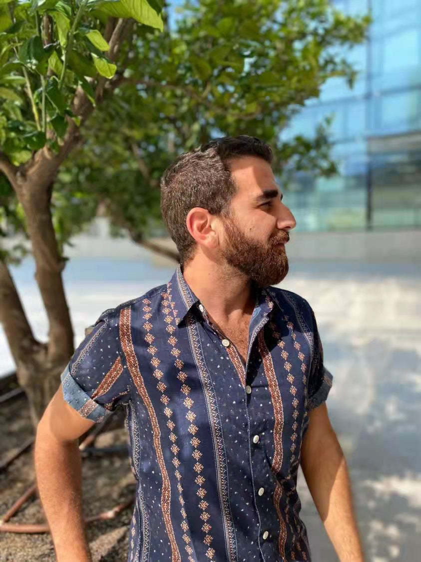 Hawaiian Shirt for Men Aloha Tropical Short Sleeve Button Down Print Beach Shirts #2614
