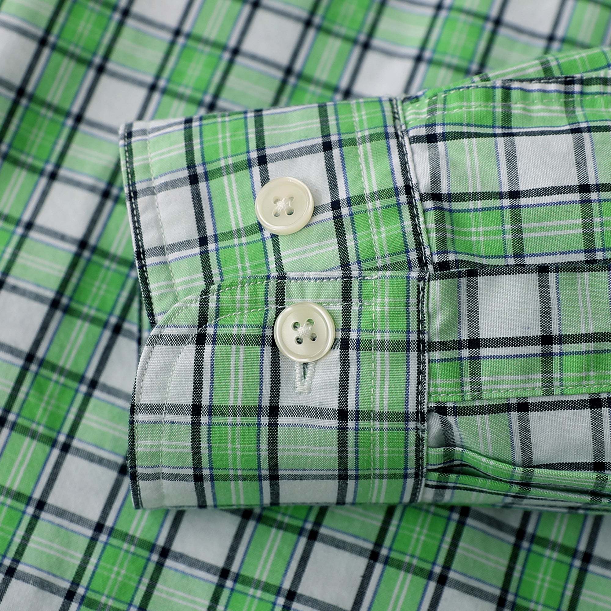 Dubinik? 4.1oz Mens Long Sleeve Button Down Green Shirts Casual Plaid Shirt with Practical Double Pockets Comfortable and Soft#0050008