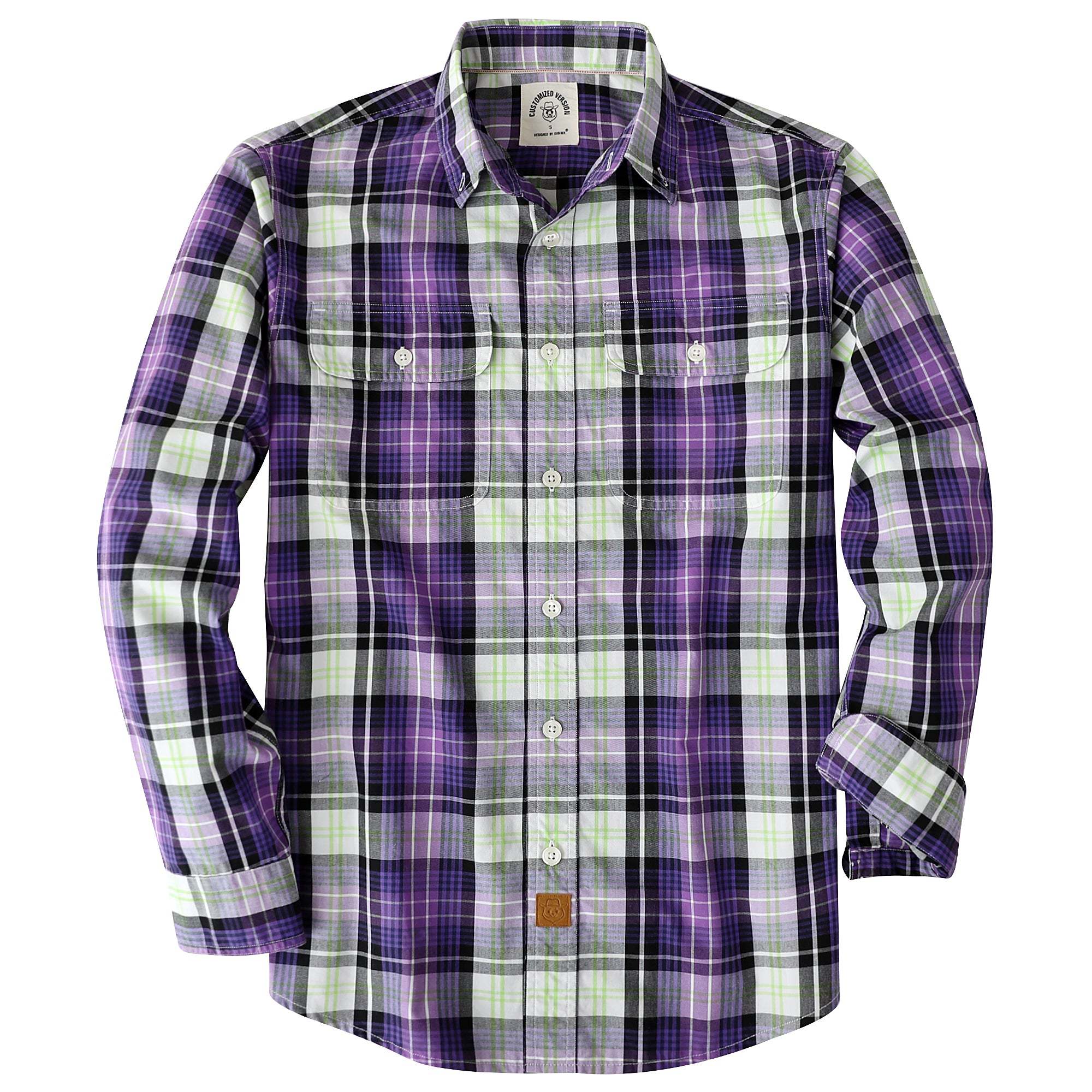 Dubinik? 4.1oz Mens Long Sleeve Button Down Shirts Casual Plaid Shirt with Practical Double Pockets Comfortable and Soft#0050002