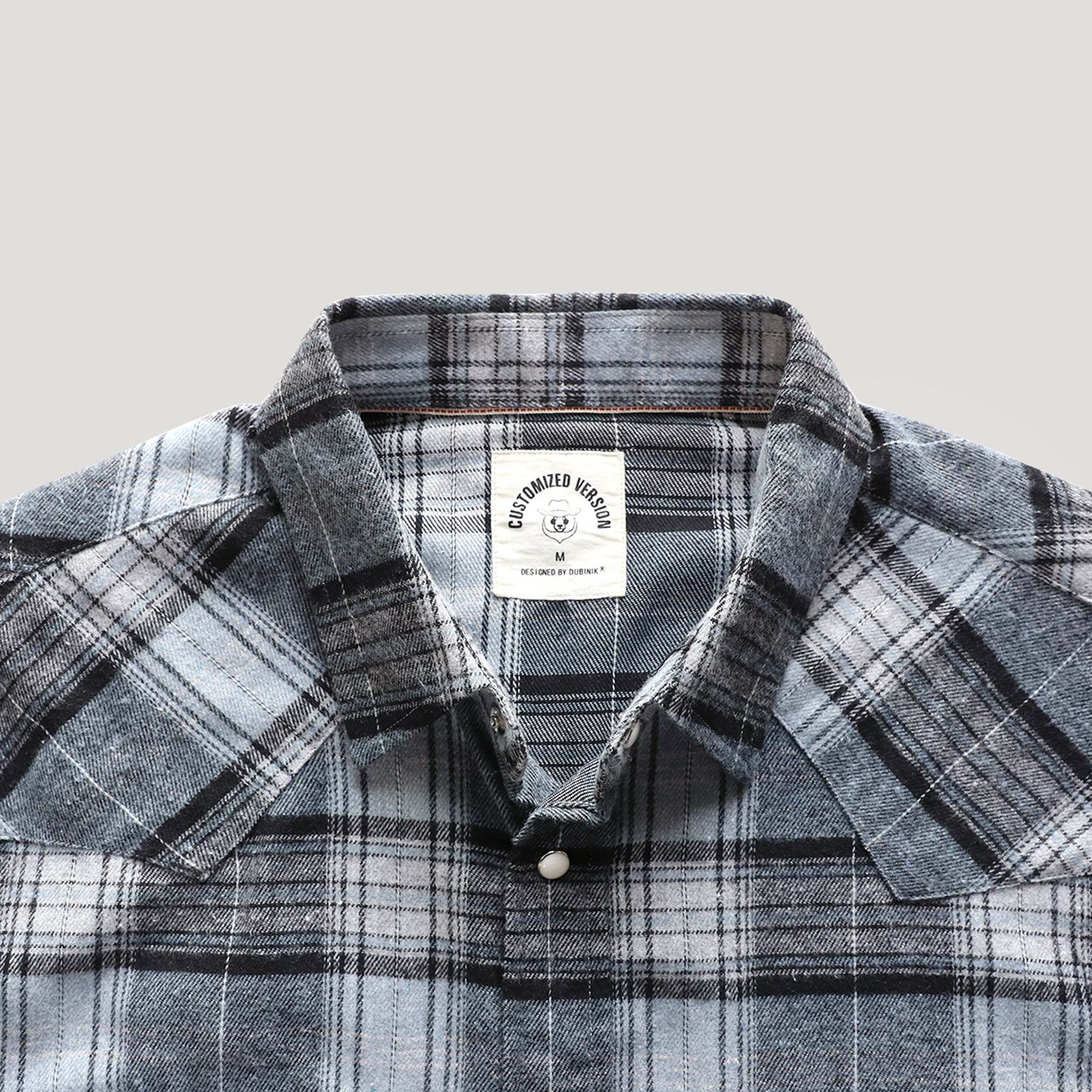 6oz Mens Flannel Long Sleeve Pearl Snap Buttons Western Cowboy Vintage Casual Shirts #2813