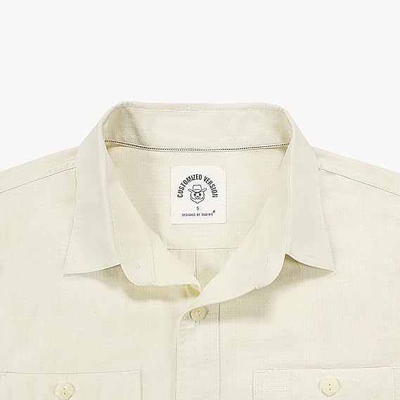 Dubinik? 5.5oz Beige Chambray Long Sleeve Button-Front Closure Pocket Cotton Workshirt#58007