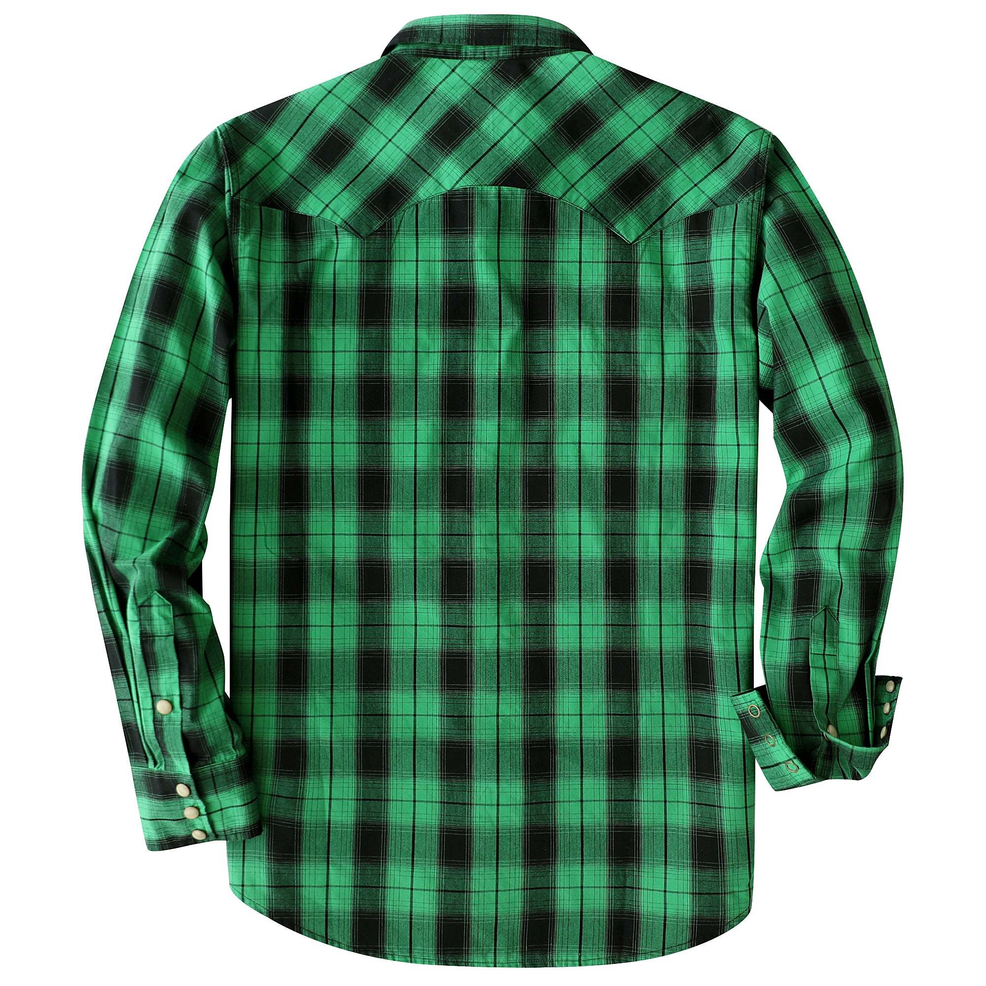 Dubinik? 4.1oz Pearl Snap Green Shirts For Men Long Sleeve Lightweight Casual Sawtooth Pocket Western Plaid Cowboy Cotton Vintage Work Shirt#48001