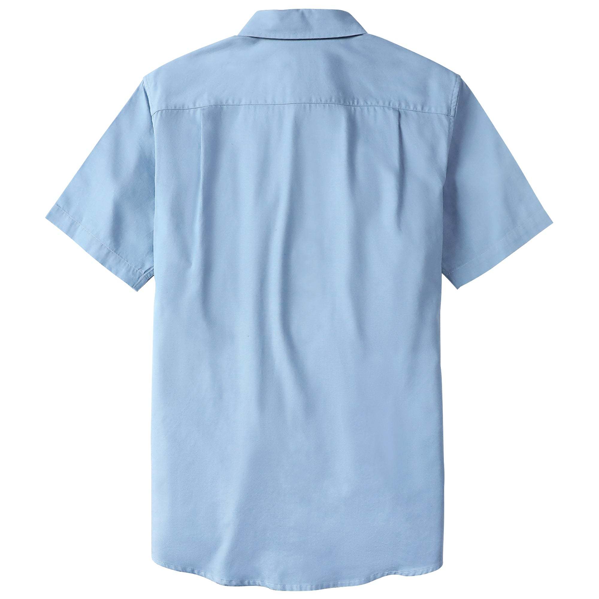 Dubinik? Light Blue Solid Mens Short Sleeve Button Down Shirts Summer Vintage Short Sleeve Button Down Men Lightweight Men's Casual Shirts#51035