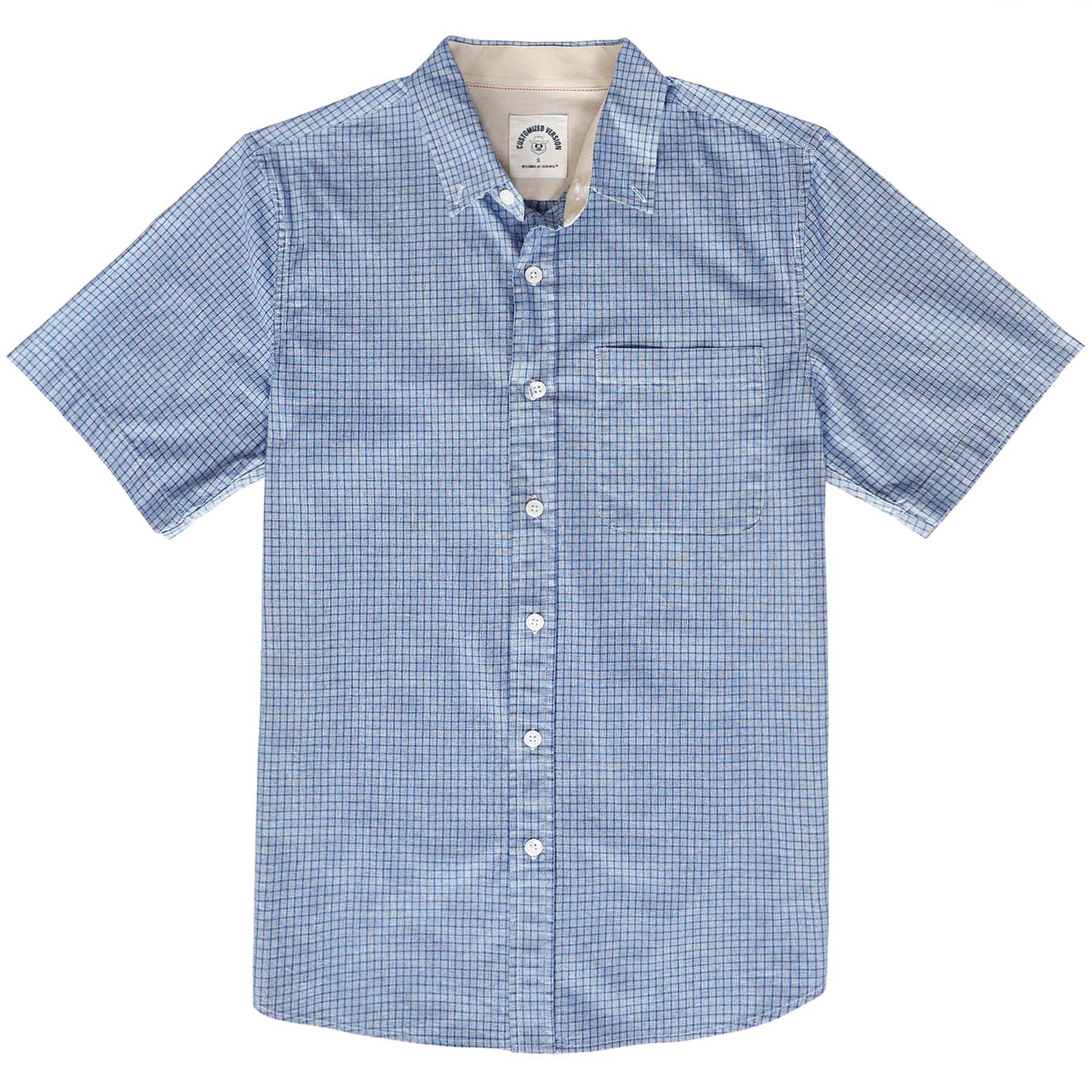 Men's casual short-sleeved cotton shirt #0027