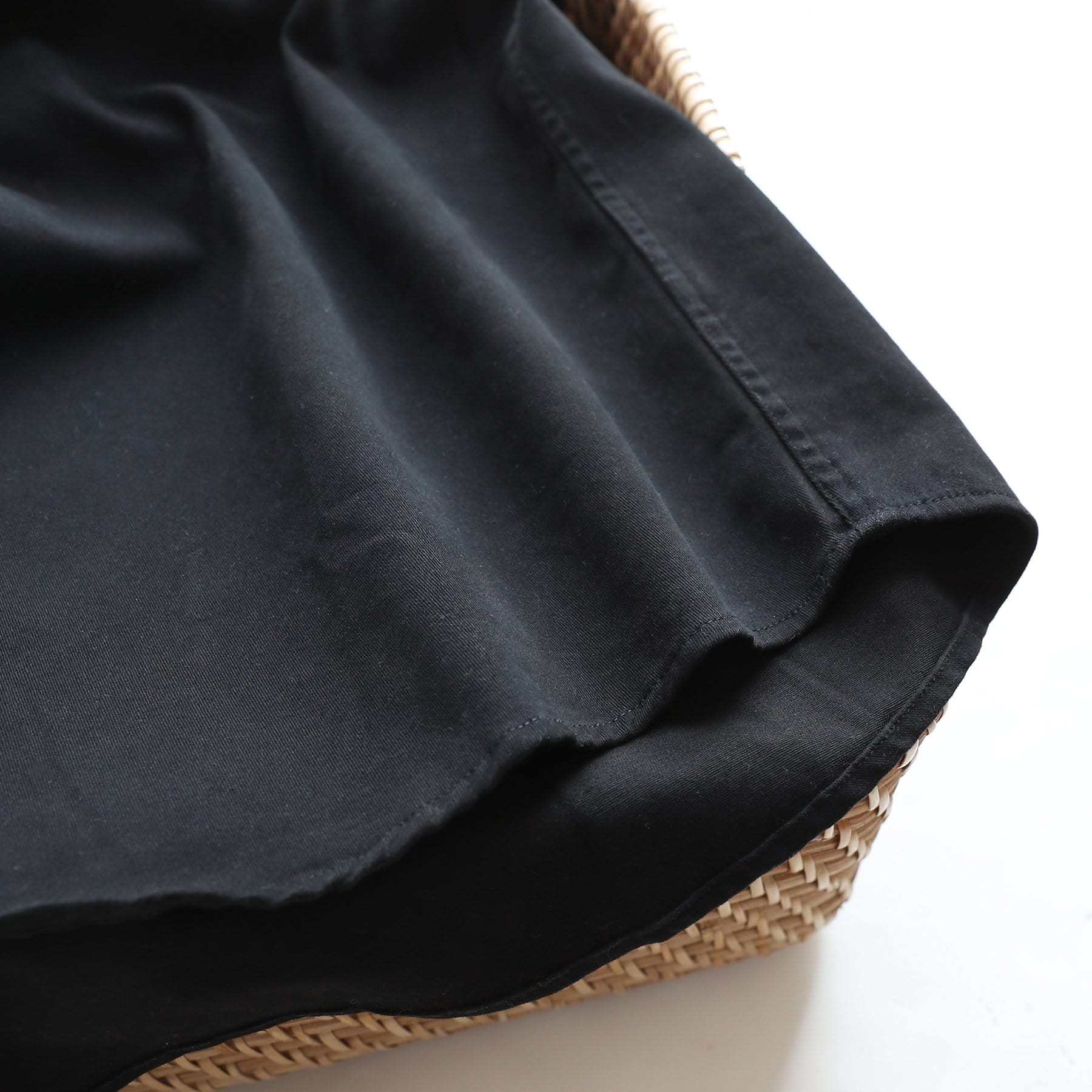 8oz Men's Black Solid 100% cotton outdoor casual workwear pocket vintage shirt #1500