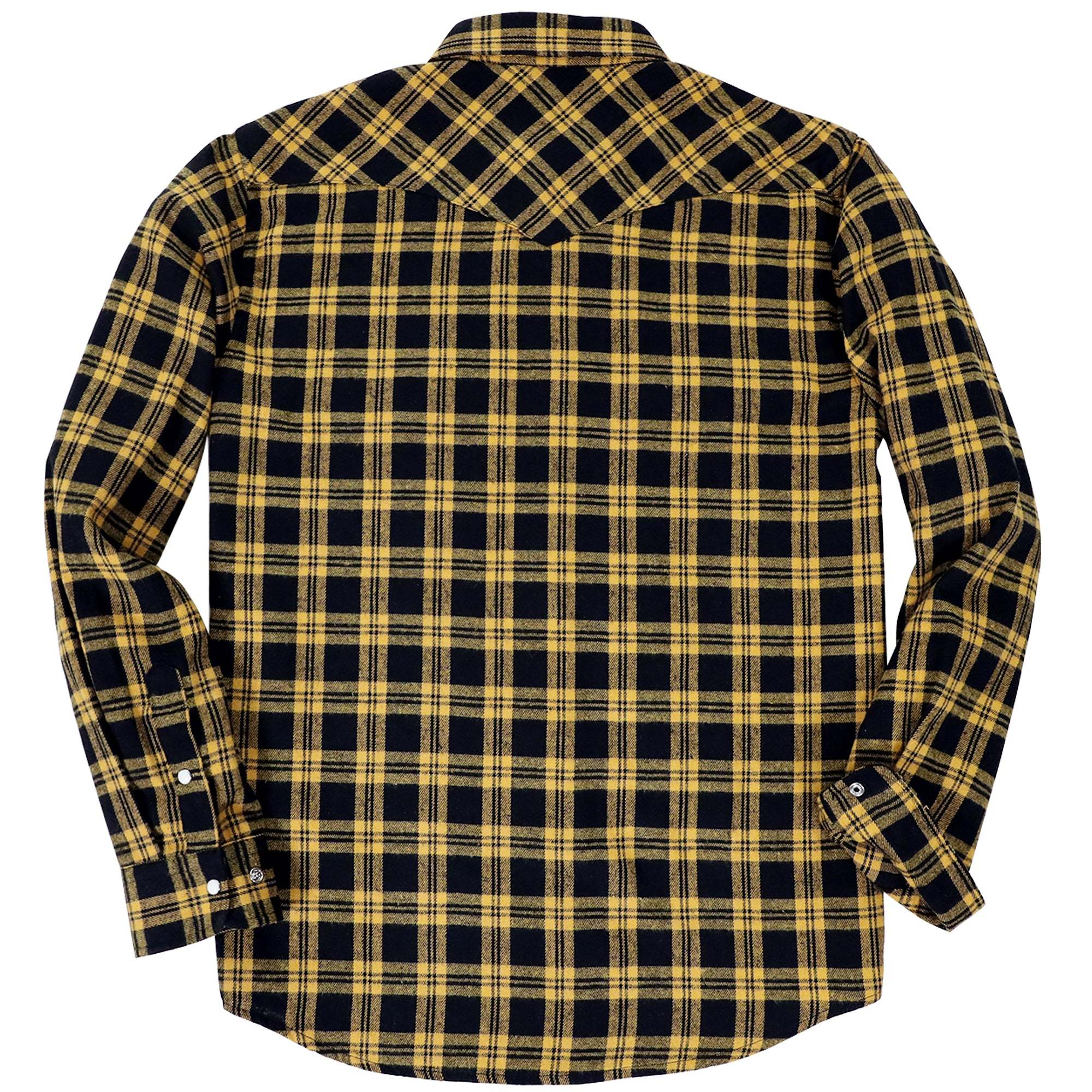 6oz Mens Flannel Long Sleeve Pearl Snap Buttons Western Cowboy Vintage Casual Shirts #2806