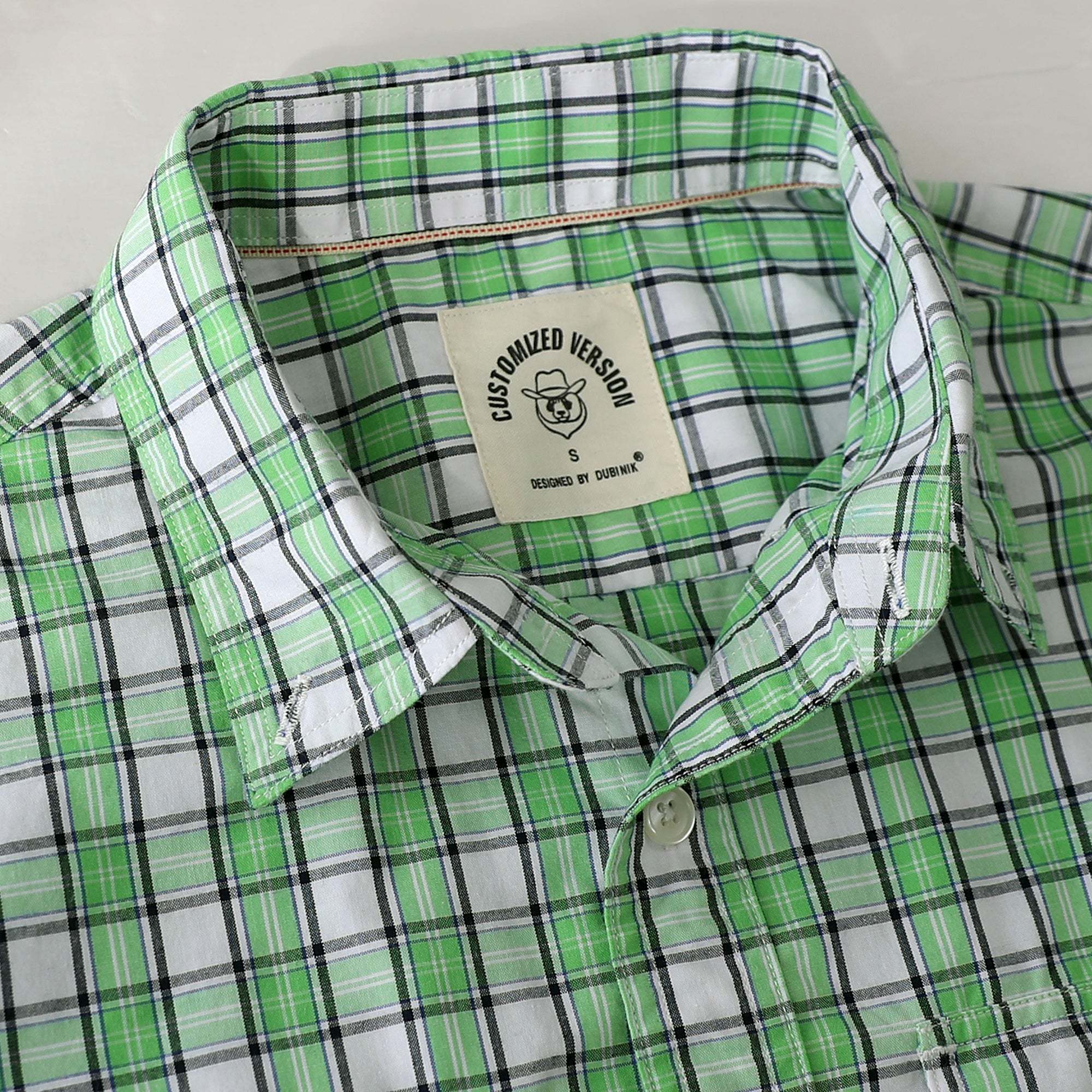 Dubinik? 4.1oz Mens Long Sleeve Button Down Green Shirts Casual Plaid Shirt with Practical Double Pockets Comfortable and Soft#0050008