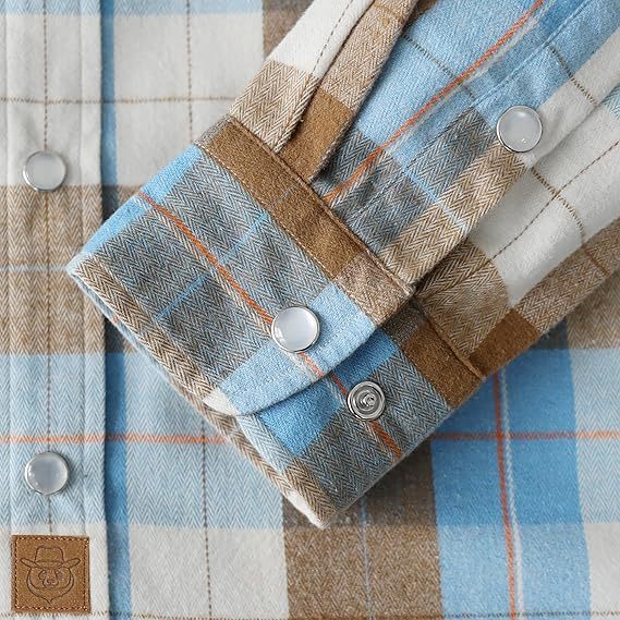 6oz Mens Flannel Long Sleeve Pearl Snap Buttons Western Cowboy Vintage Casual Shirts #2821 Tall size in stock now!