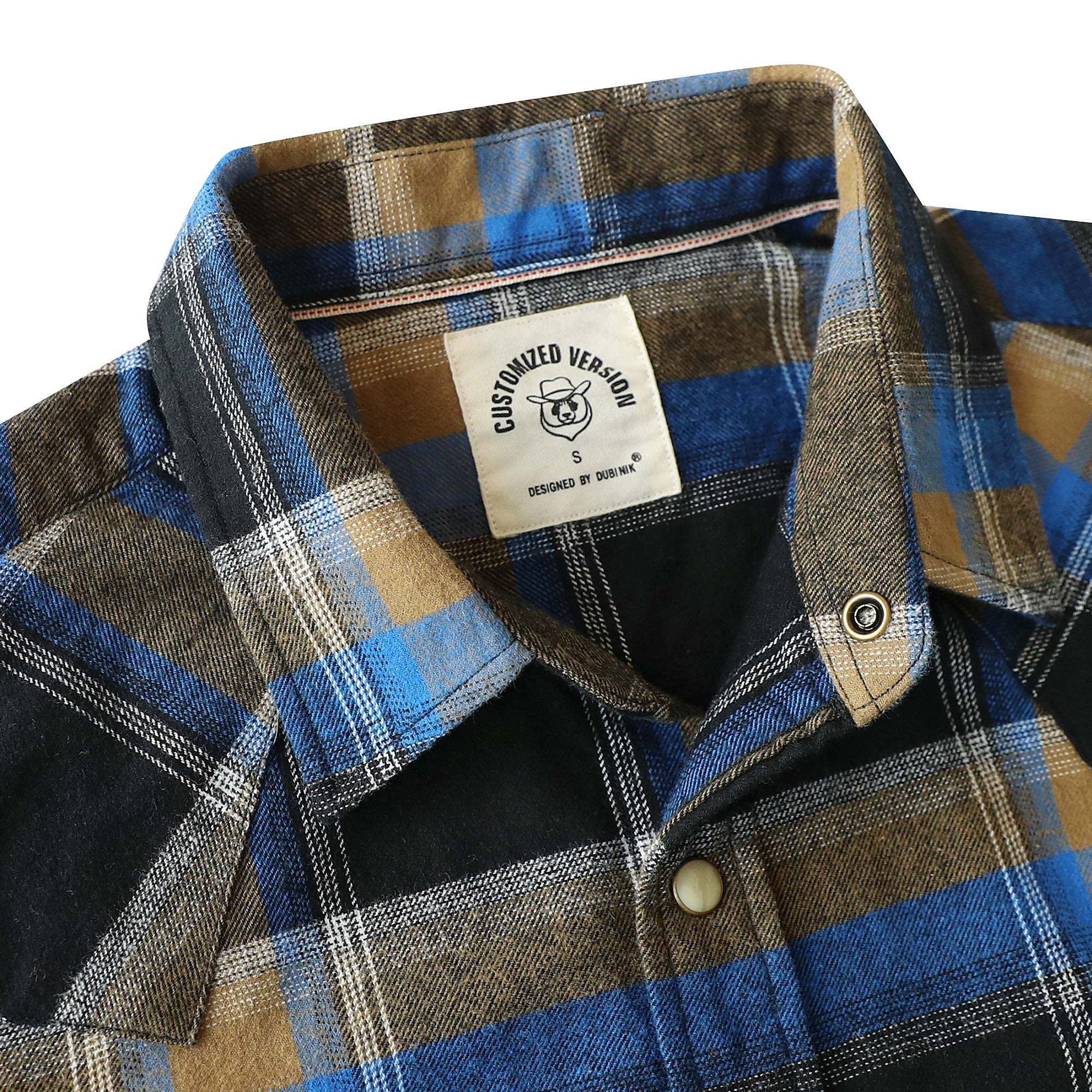 Dubinik? 6.3oz Flannel Shirt for Men Long Sleeve Casual Cozy Snap Button Western Plaid Shirts Soft Pure Cotton#37002