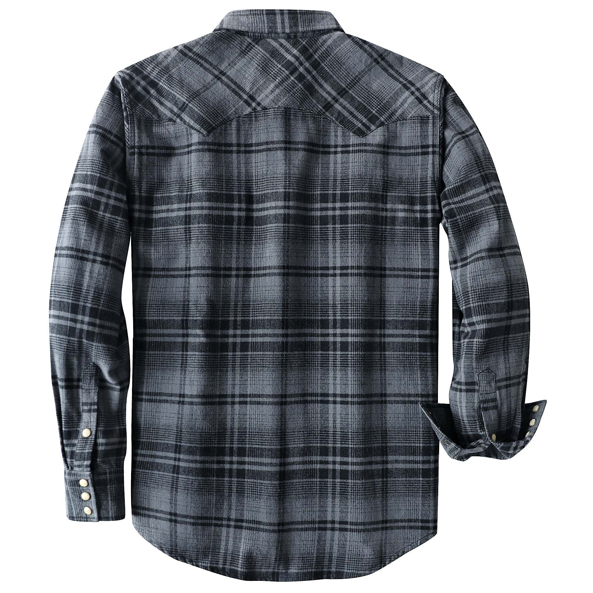 Dubinik? 6.3oz Flannel Shirt for Men Long Sleeve Casual Cozy Snap Button Western Plaid Shirts Soft Pure Cotton#37009