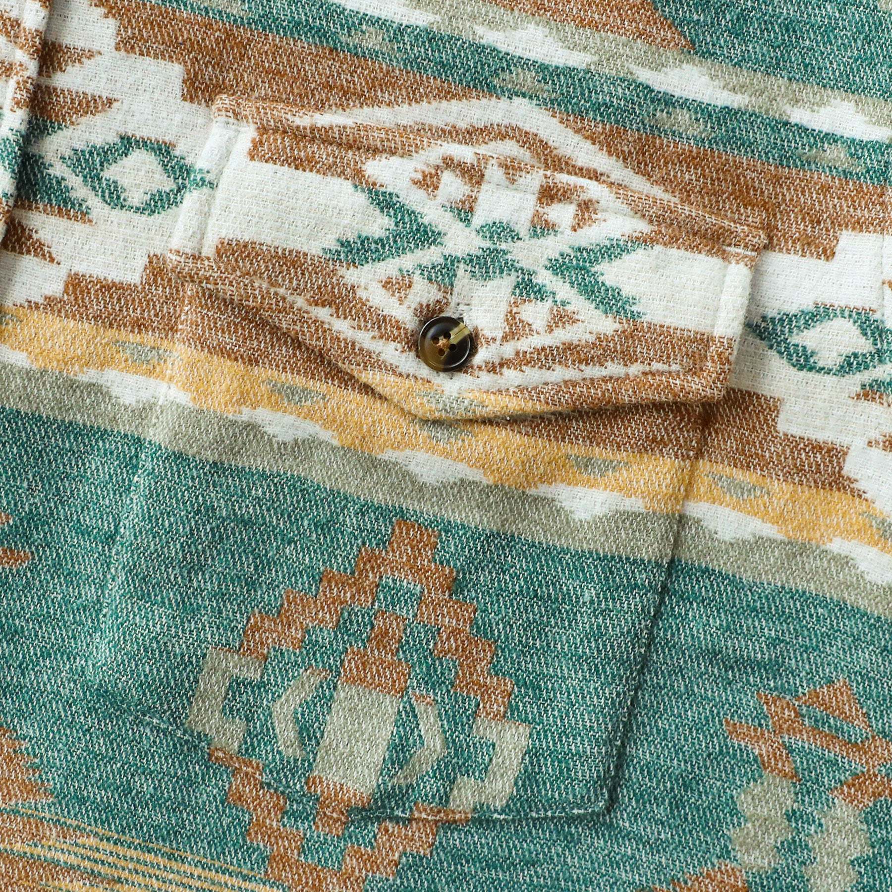 Dubinik? 8.1oz Ultra Heavyweight Mens Aztec Orange Green Flannel Shirt Long Sleeve Button Down All Cotton Soft Brushed Cowboy Utility Casual Shirt Jacket#30027