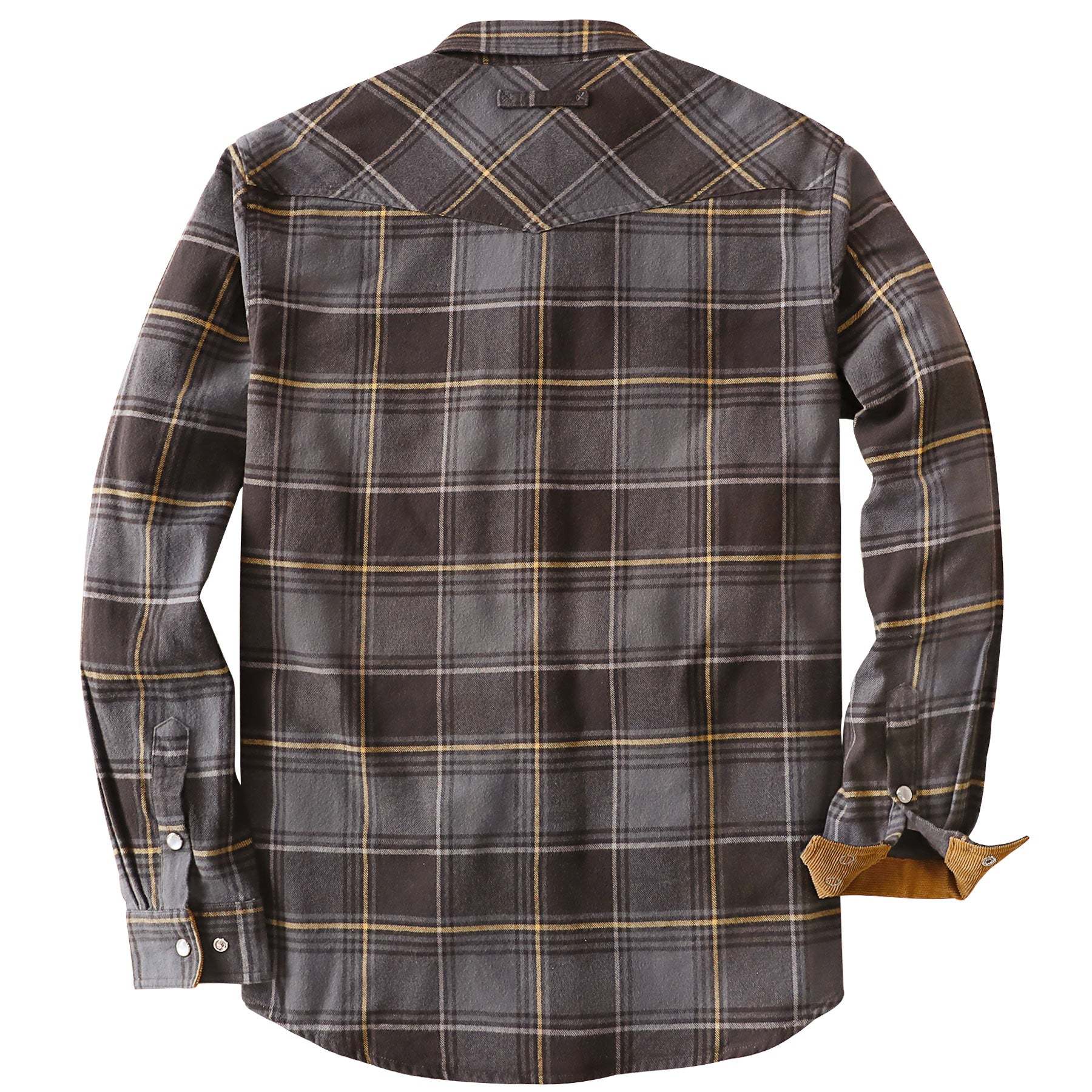 Dubinik? 6oz Men's Long Sleeve Pearl Snap Midweight Flannel Casual Western Cowboy Plaid Shirts 100% Cotton#36018
