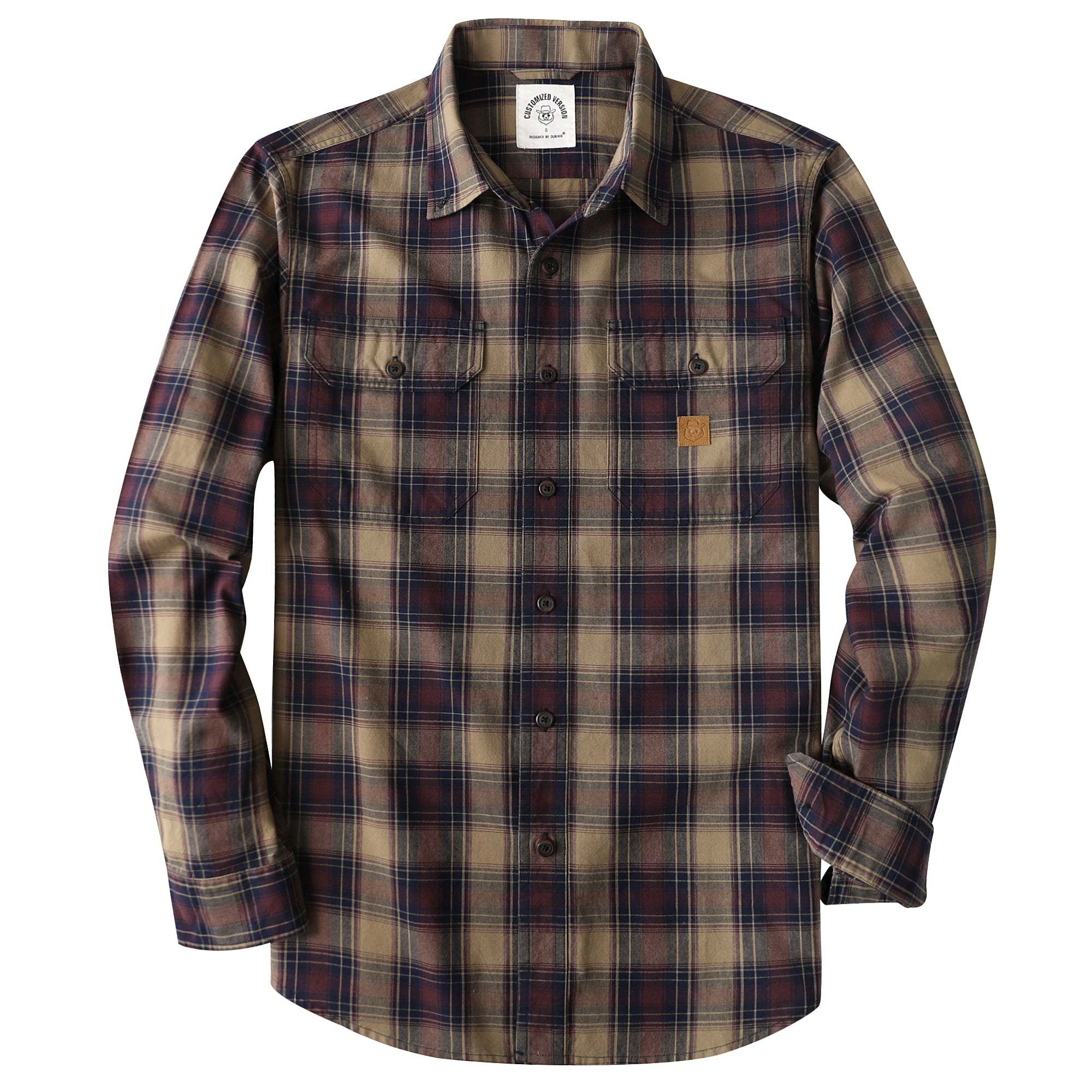 Dubinik? 4.6oz Mens Lightweight Pure Cotton Long Sleeve Button Down Plaid Shirt#10188