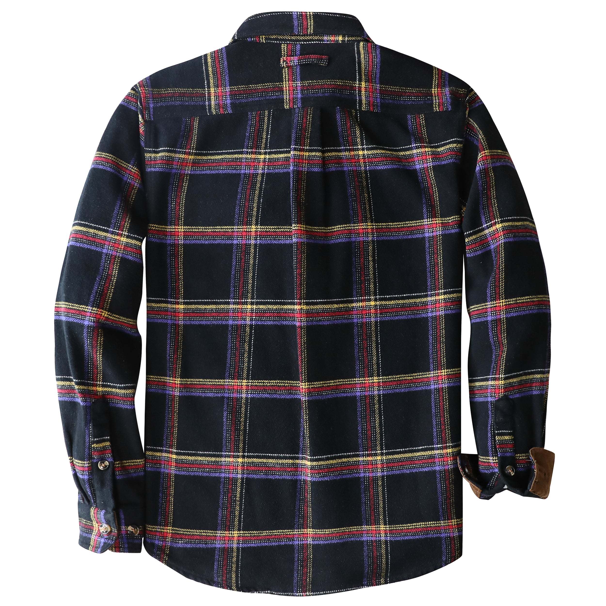 Dubinik? 10.8oz Ultra Heavyweight Flannel Shirt for Men Long Sleeve Casual Button Down Soft Pure Cotton Plaid Warm Suede Cuffs#0082007