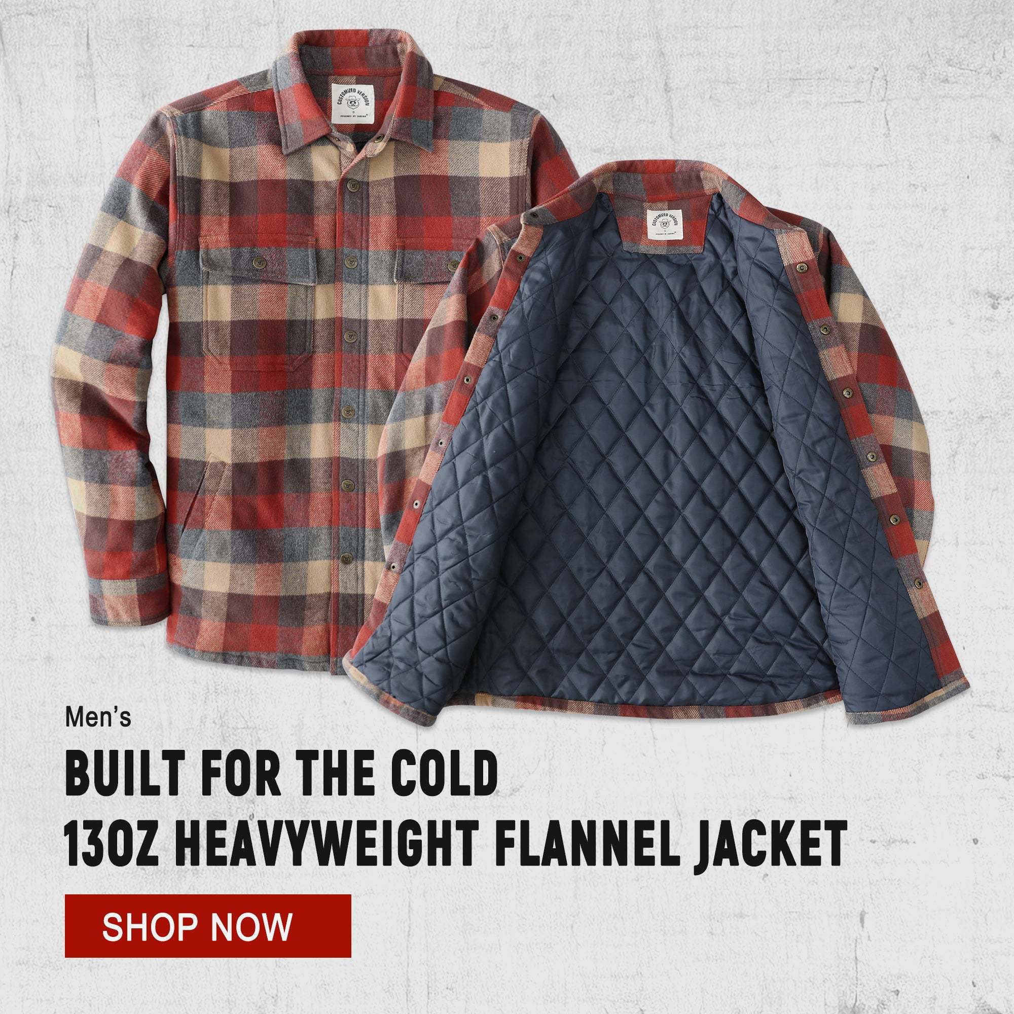 Dubinik? 10.8oz Men’s Overshirt Shacket – Cozy Warm-Lined Plaid Flannel, Lightweight Casual Button-Down Long Sleeve Jacket #0181011