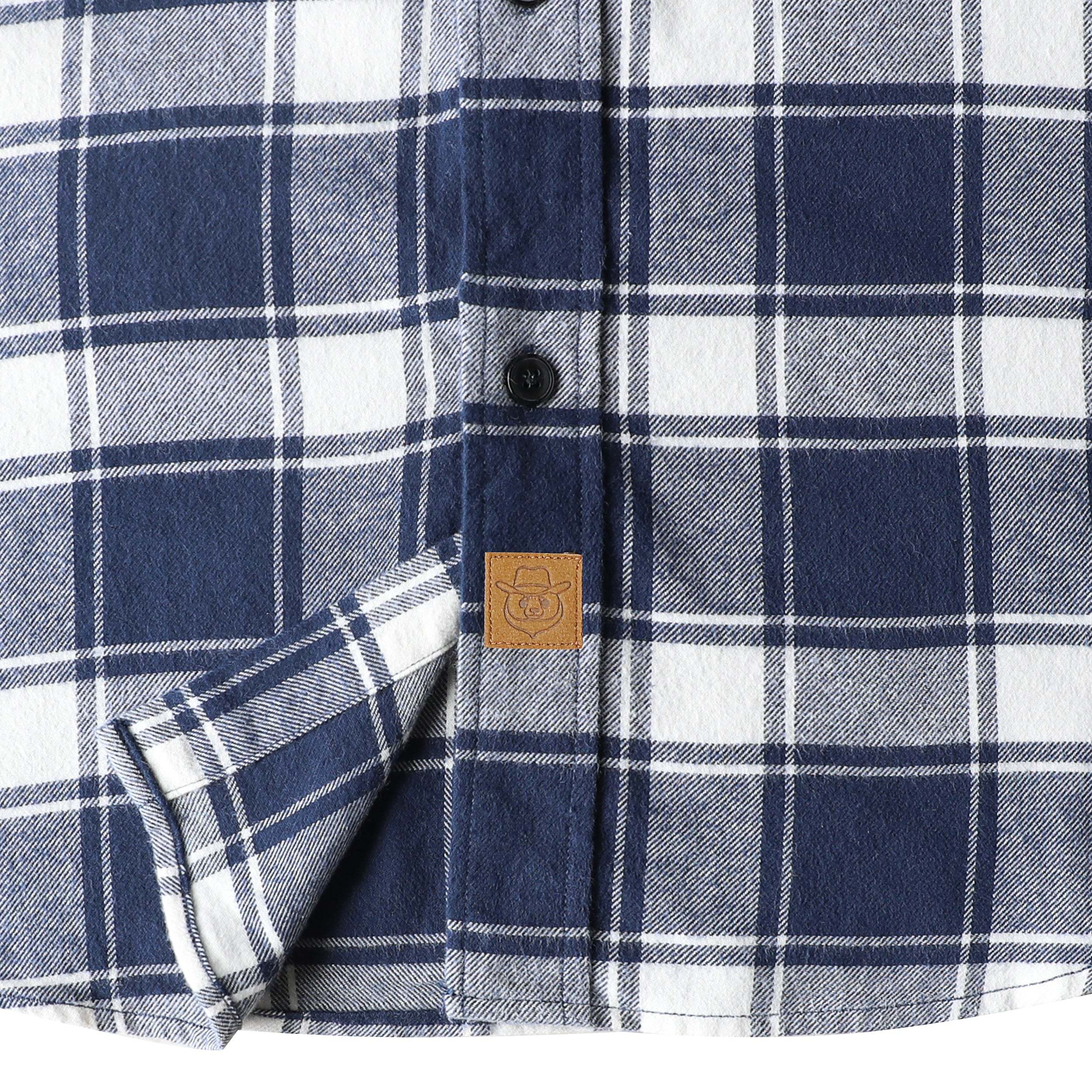 6oz Men's Plaid Flannel Long Sleeve Shirts #0346