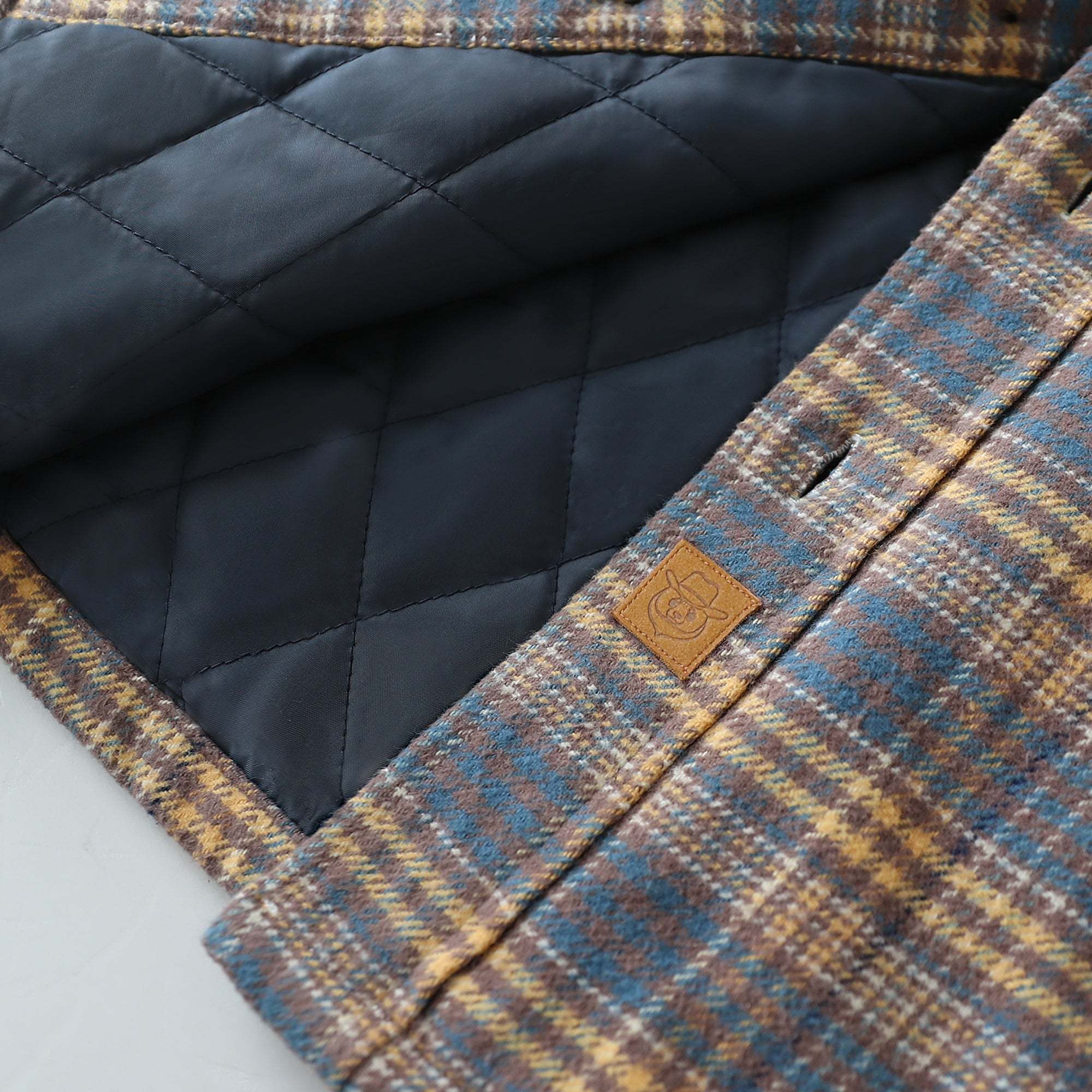 Dubinik? 10.8oz Mens Shacket Flannel Warm Lined Coats Lightweight Jacket Casual Plaid Flannel Shirt For Men Long Sleeve Button Down#0182006
