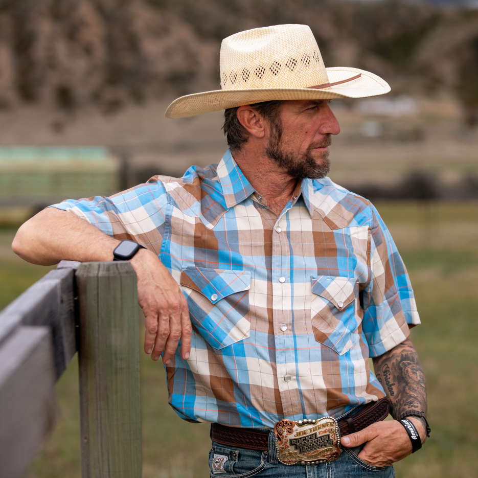 Dubinik?Bamboo Fiber Mens Western Cowboy Pearl Snap Coastline Plaid Vintage Casual Short Sleeve Shirt #29701