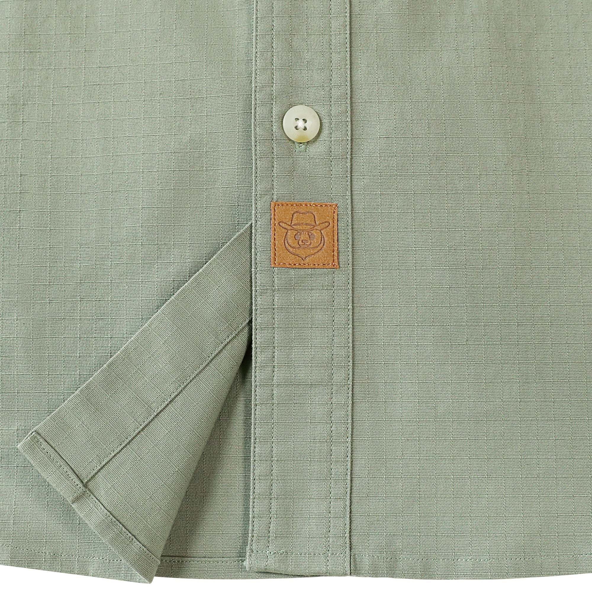 Dubinik? 6.5oz Mens Button Up Shirts Long Sleeve Casual Light Green Solid Shirts for Men Two Pocket Regular Fit Comfortable with Stretch Shirt#0056001