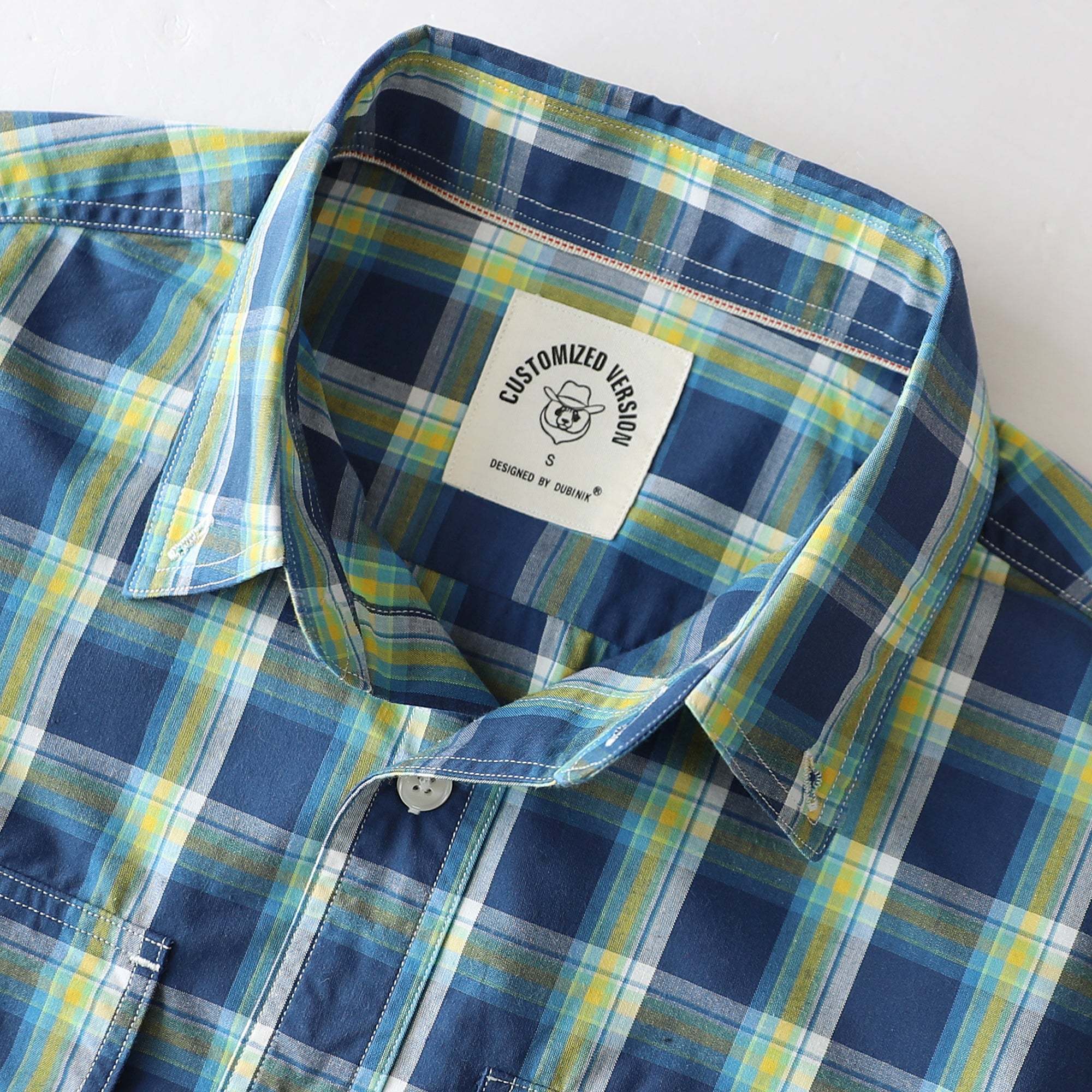 Dubinik? 4.1oz Mens Long Sleeve Button Down Shirts Casual Plaid Shirt with Practical Double Pockets Comfortable and Soft#0050017