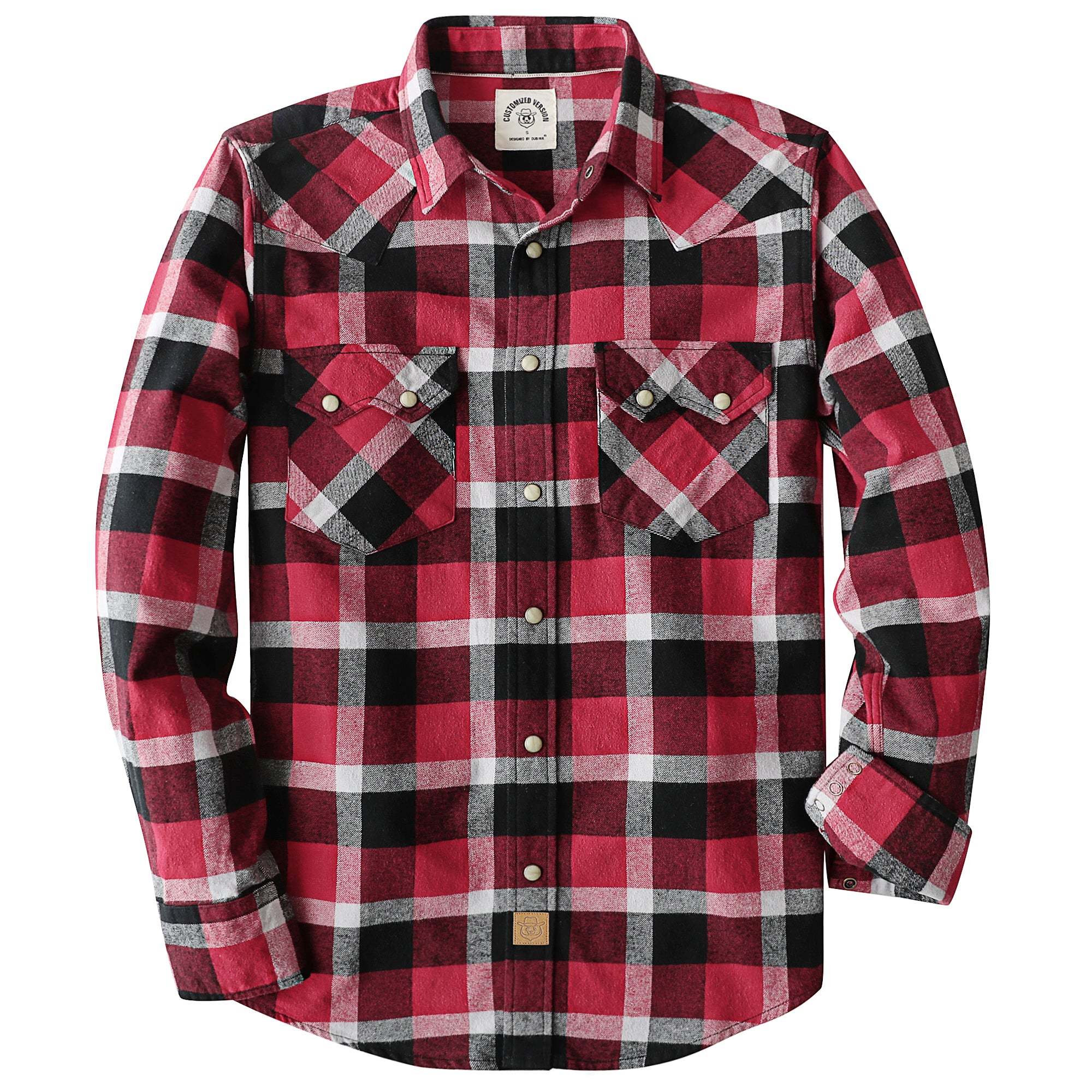 Dubinik? 6.3oz Flannel Shirt for Men Long Sleeve Casual Cozy Snap Button Western Plaid Shirts Soft Pure Cotton#37001