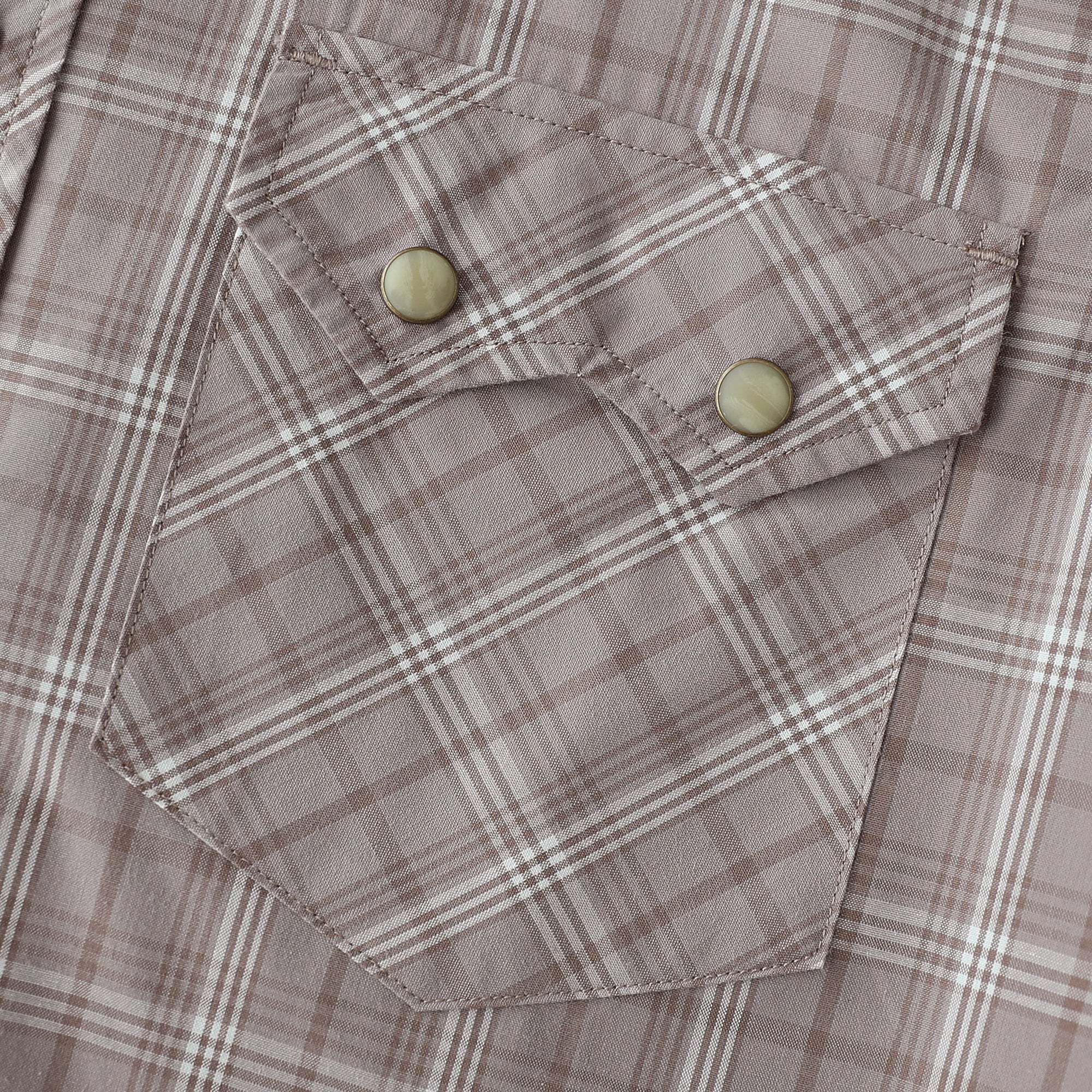 Dubinik? 4.1oz Pearl Snap Shirts For Men Long Sleeve Lightweight Casual Sawtooth Pocket Western Plaid Cowboy Cotton Vintage Work Shirt#48016