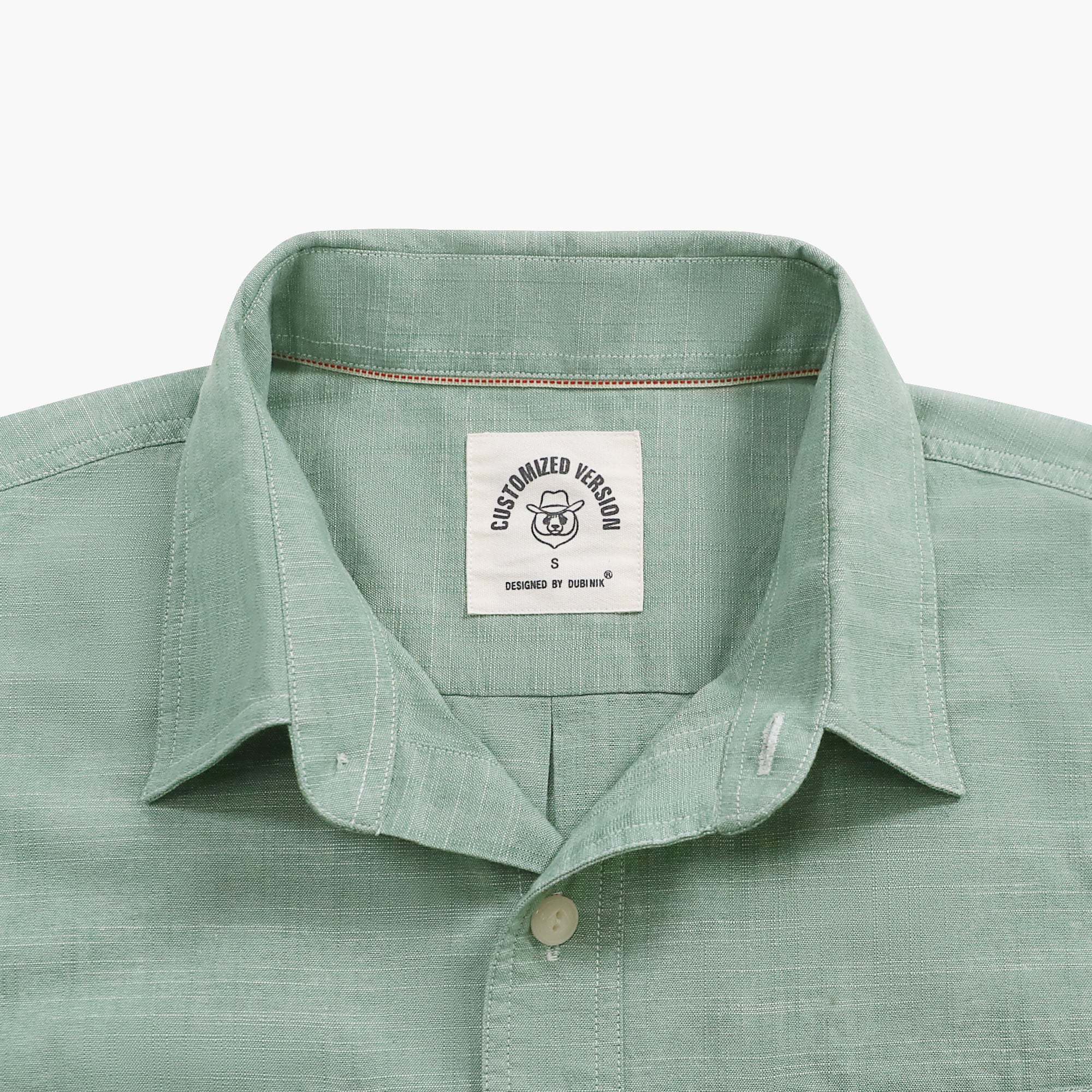 Dubinik? Light Green Solid Mens Short Sleeve Button Down Casual Cotton Regular Fit Lightweight Pocket Chambray Mens Button Down Short Sleeve#0057005