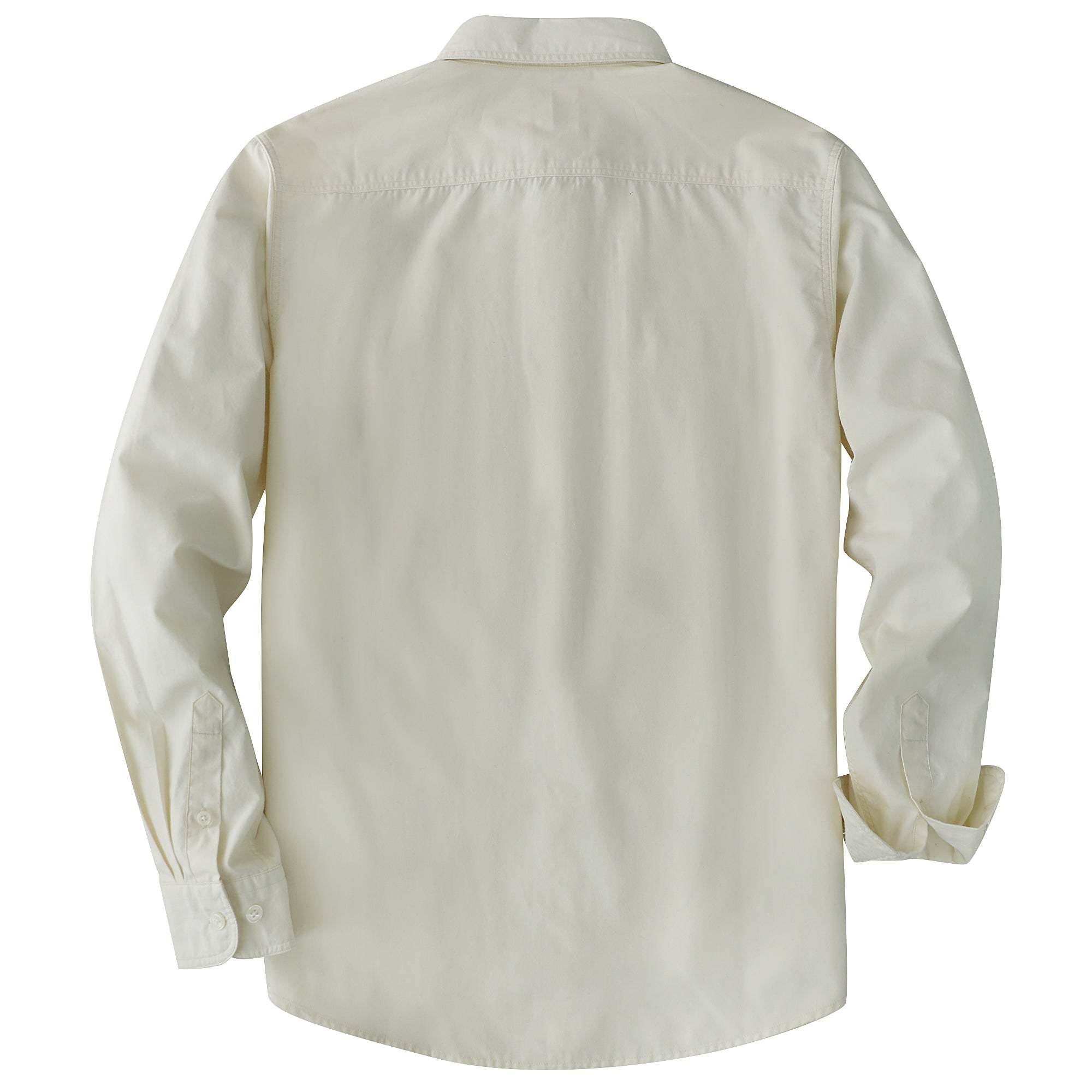 Dubinik? 4.1oz Mens Long Sleeve Button Down Solid Beige Shirts Casual Plaid Shirt with Practical Double Pockets Comfortable and Soft#0050032