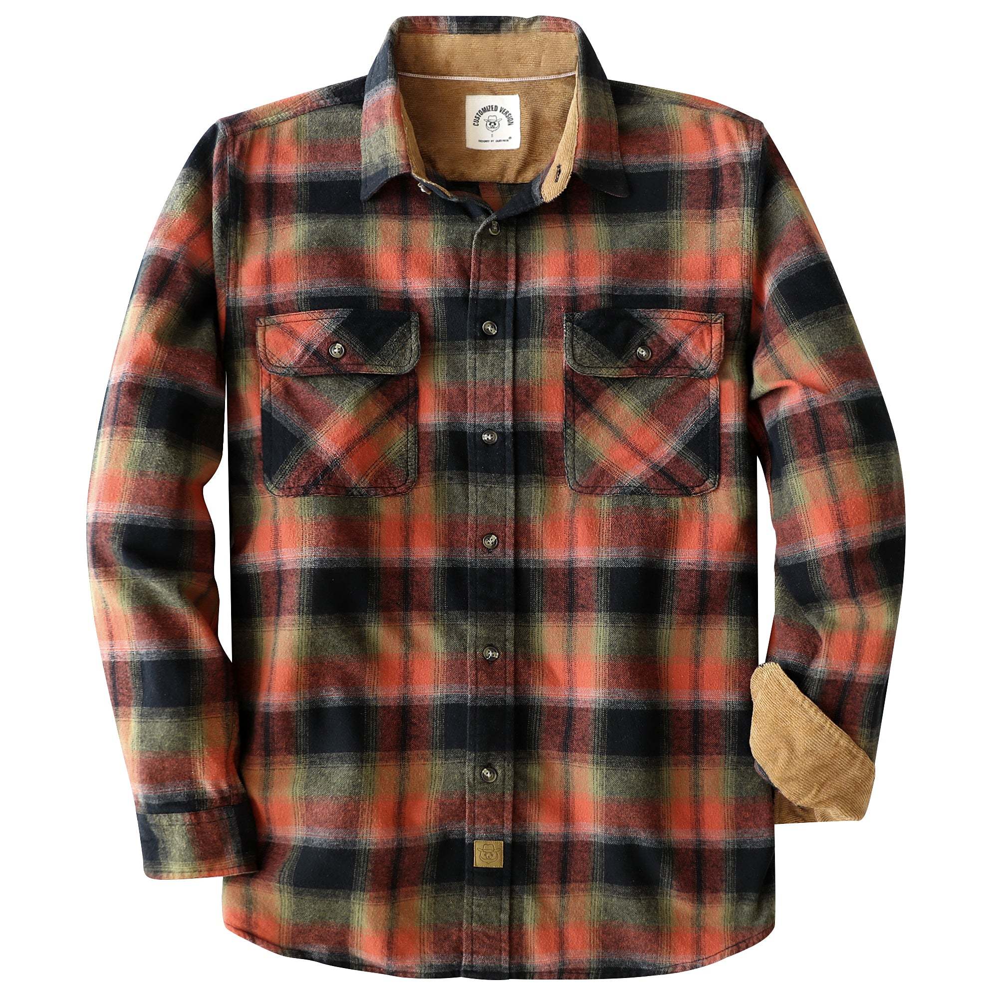 Dubinik? 6oz Mens Flannel Shirt Long Sleeve Button Down Plaid All Cotton Soft Brushed Flannel Shirt For Men Utility Casual Shirt #0030006