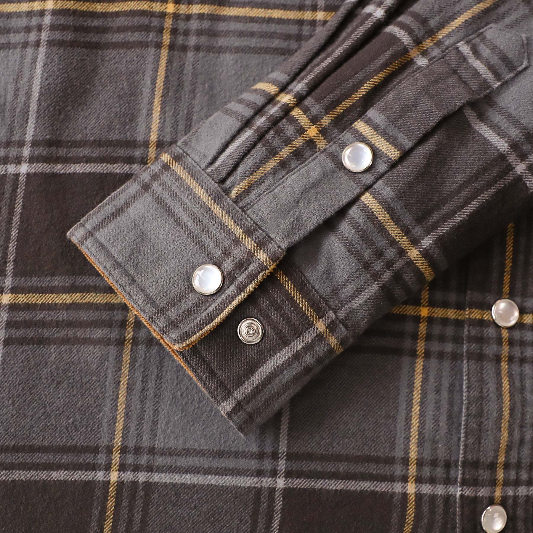 Dubinik? 6oz Men's Long Sleeve Pearl Snap Midweight Flannel Casual Western Cowboy Plaid Shirts 100% Cotton#36018