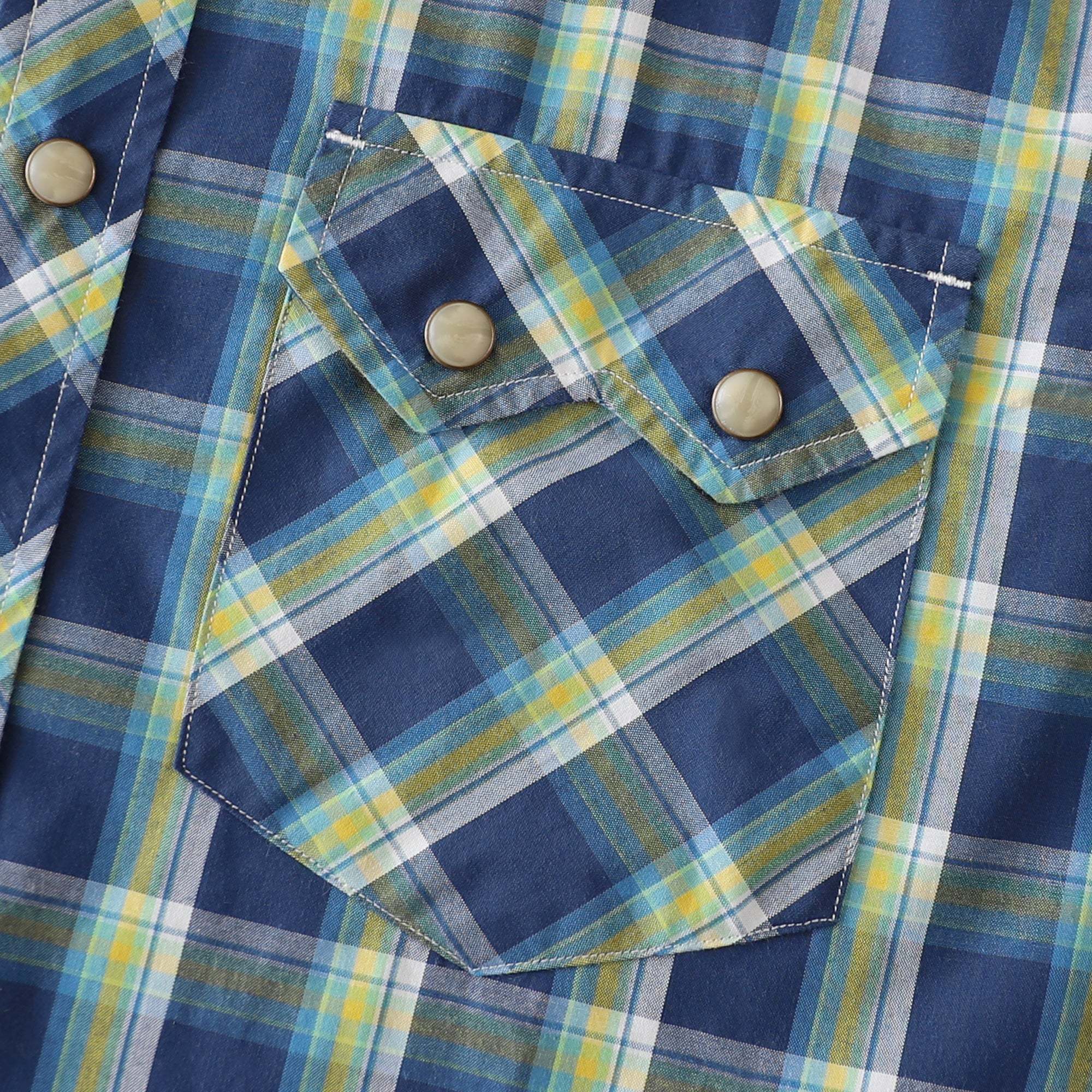 Dubinik? 4.1oz Pearl Snap Shirts For Men Long Sleeve Lightweight Casual Sawtooth Pocket Western Plaid Cowboy Cotton Vintage Work Shirt#48017