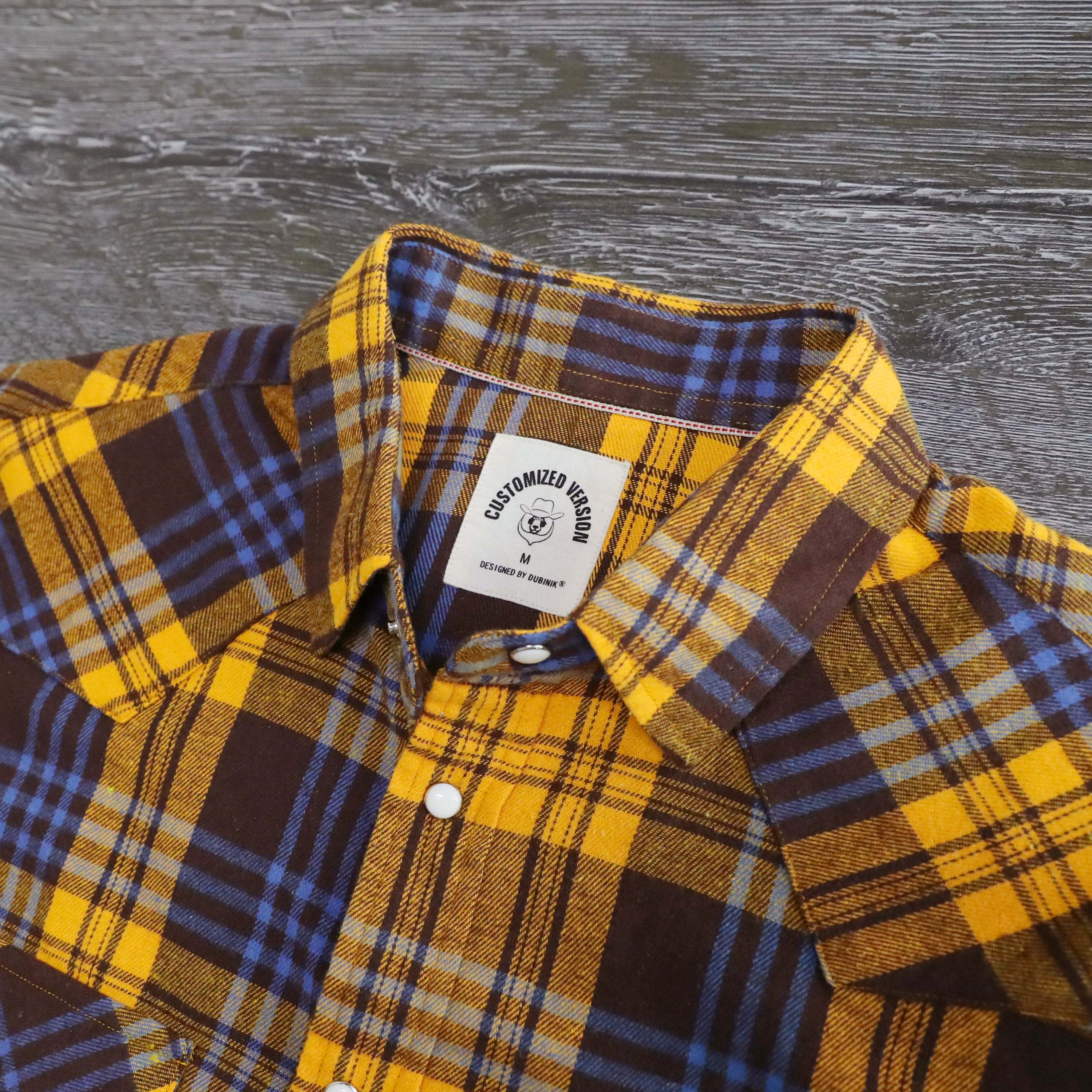 6oz Mens Flannel Long Sleeve Pearl Snap Buttons Western Cowboy Vintage Casual Shirts #2816