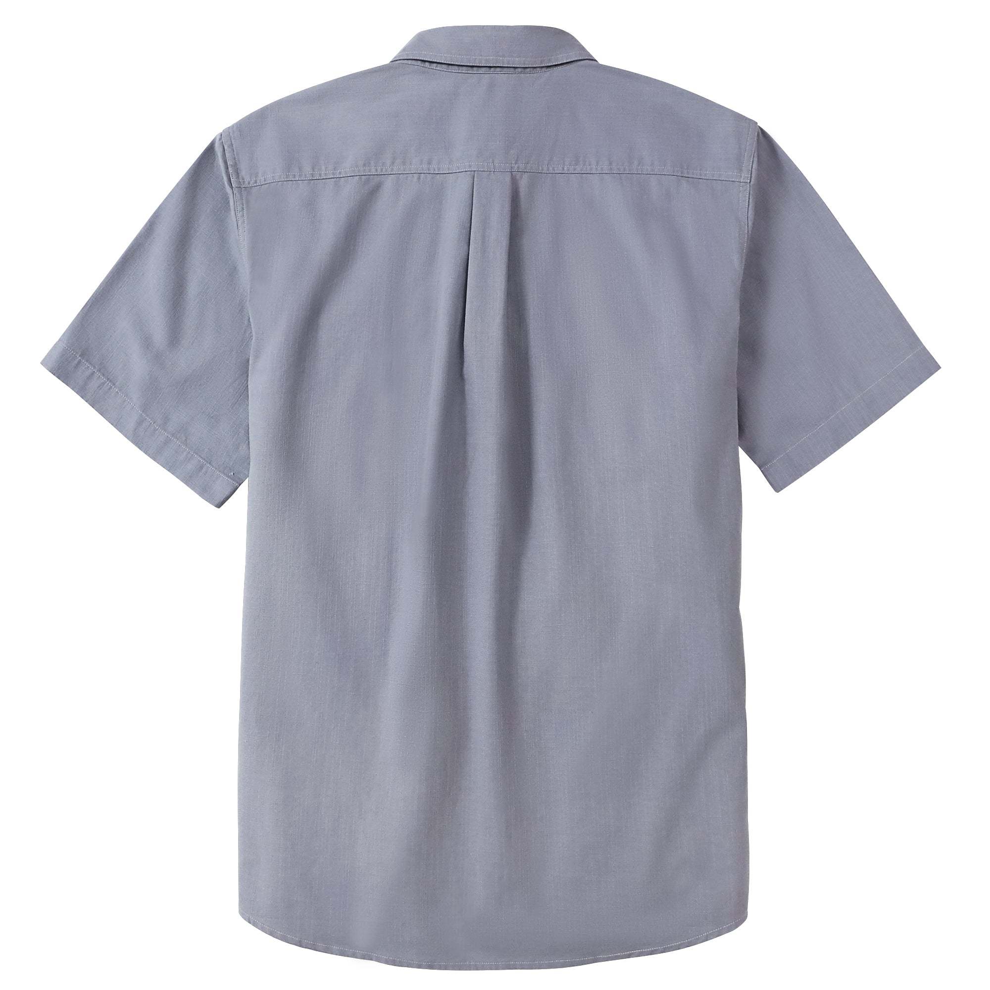 Dubinik? Gray Solid Mens Short Sleeve Button Down Casual Cotton Regular Fit Lightweight Pocket Chambray Mens Button Down Short Sleeve#0057006