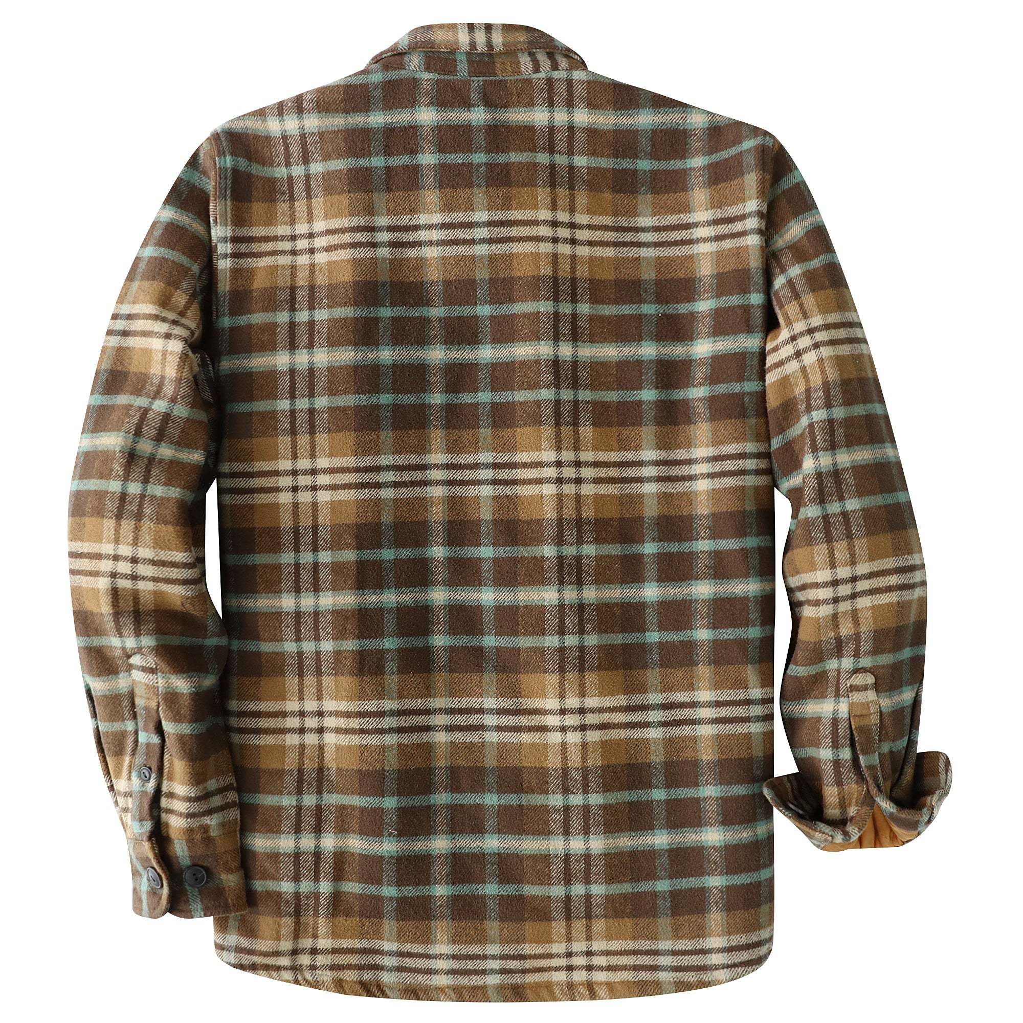 Dubinik? 10.8oz Mens Shacket Flannel Warm Lined Coats Lightweight Jacket Casual Plaid Flannel Shirt For Men Long Sleeve Button Down#0182008