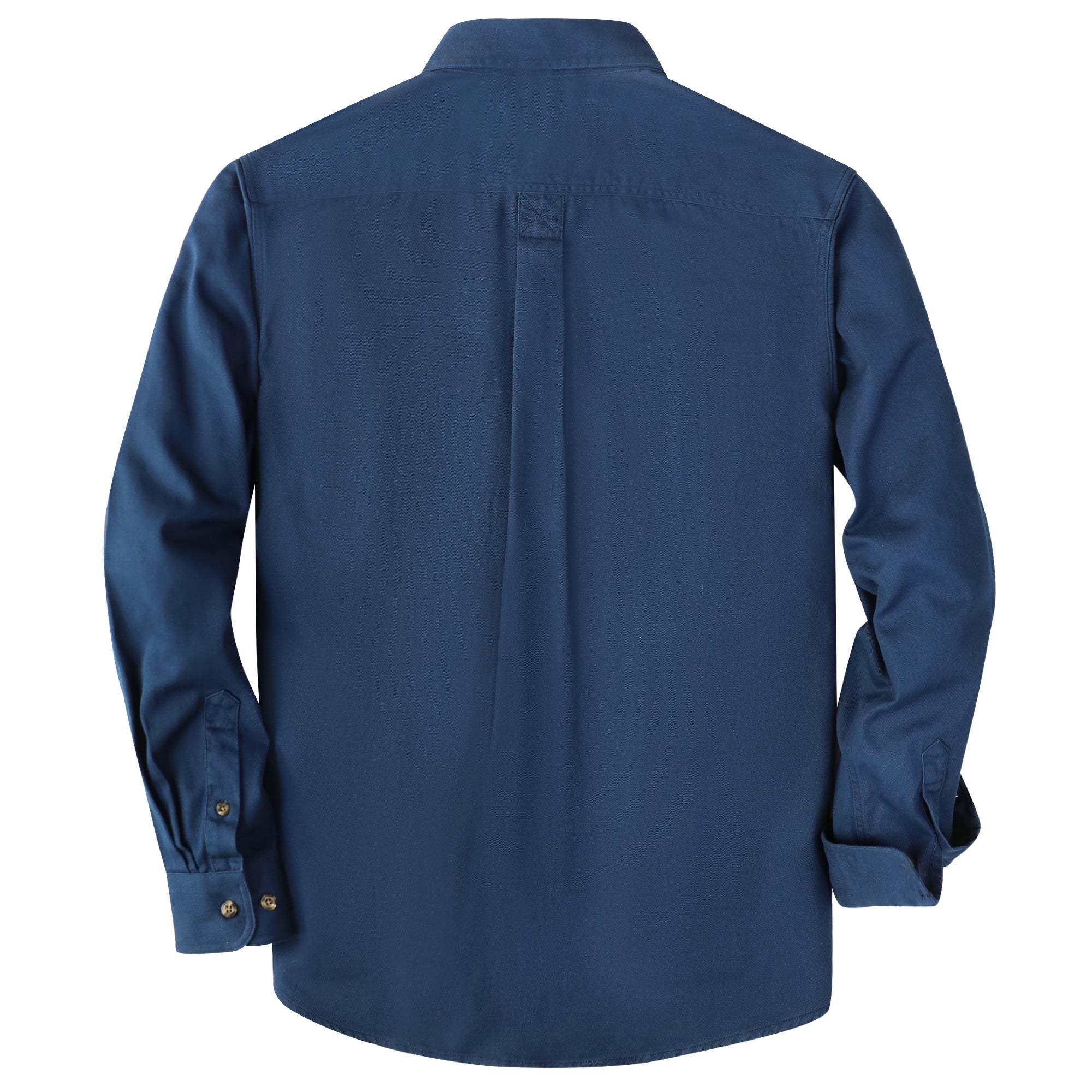Dubinik? 7.2oz Men's Cotton Long Sleeve Button Down Shirt – Casual Two Pocket Work Shirt#10802