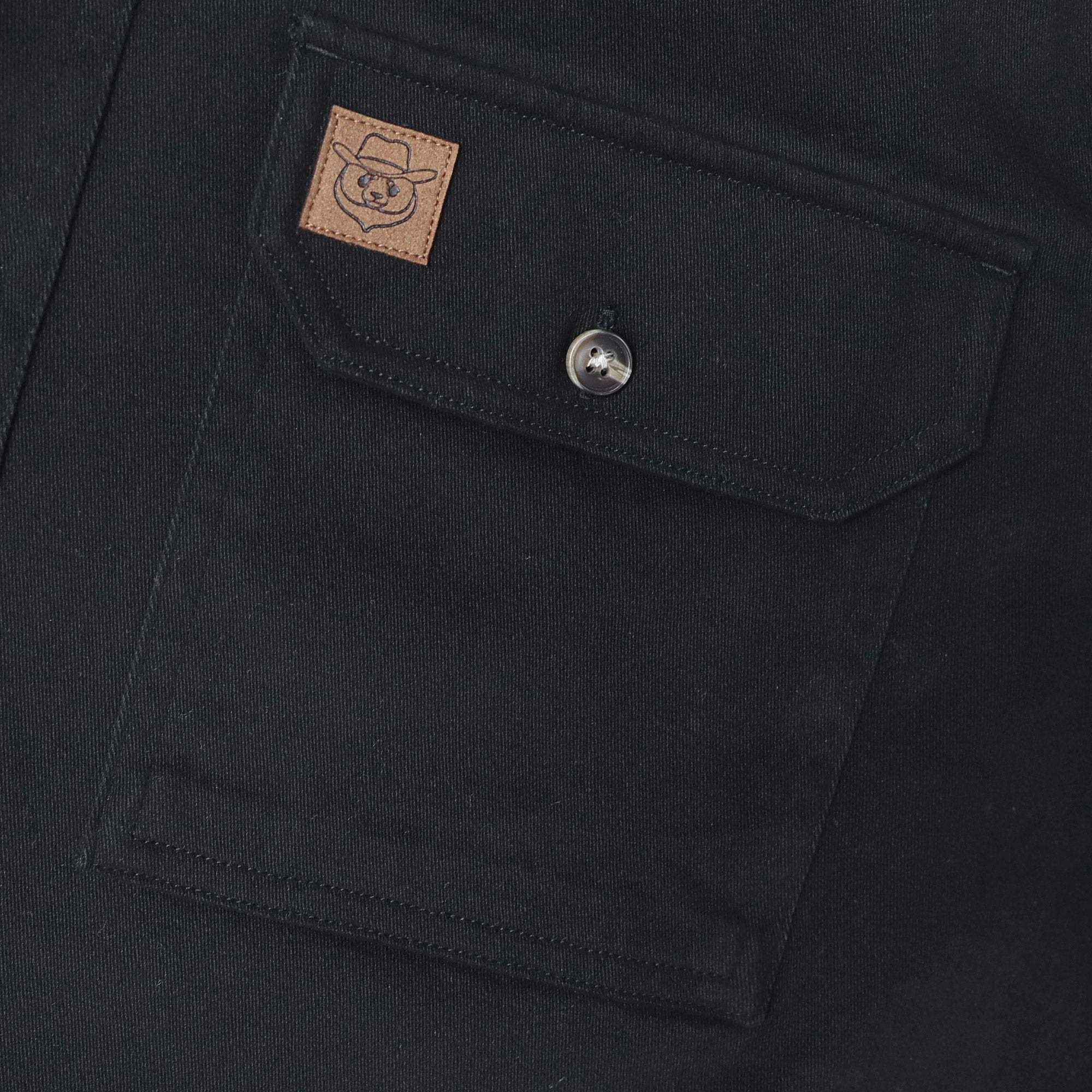 Men's outdoor casual short sleeve Black Solid shirt #1507