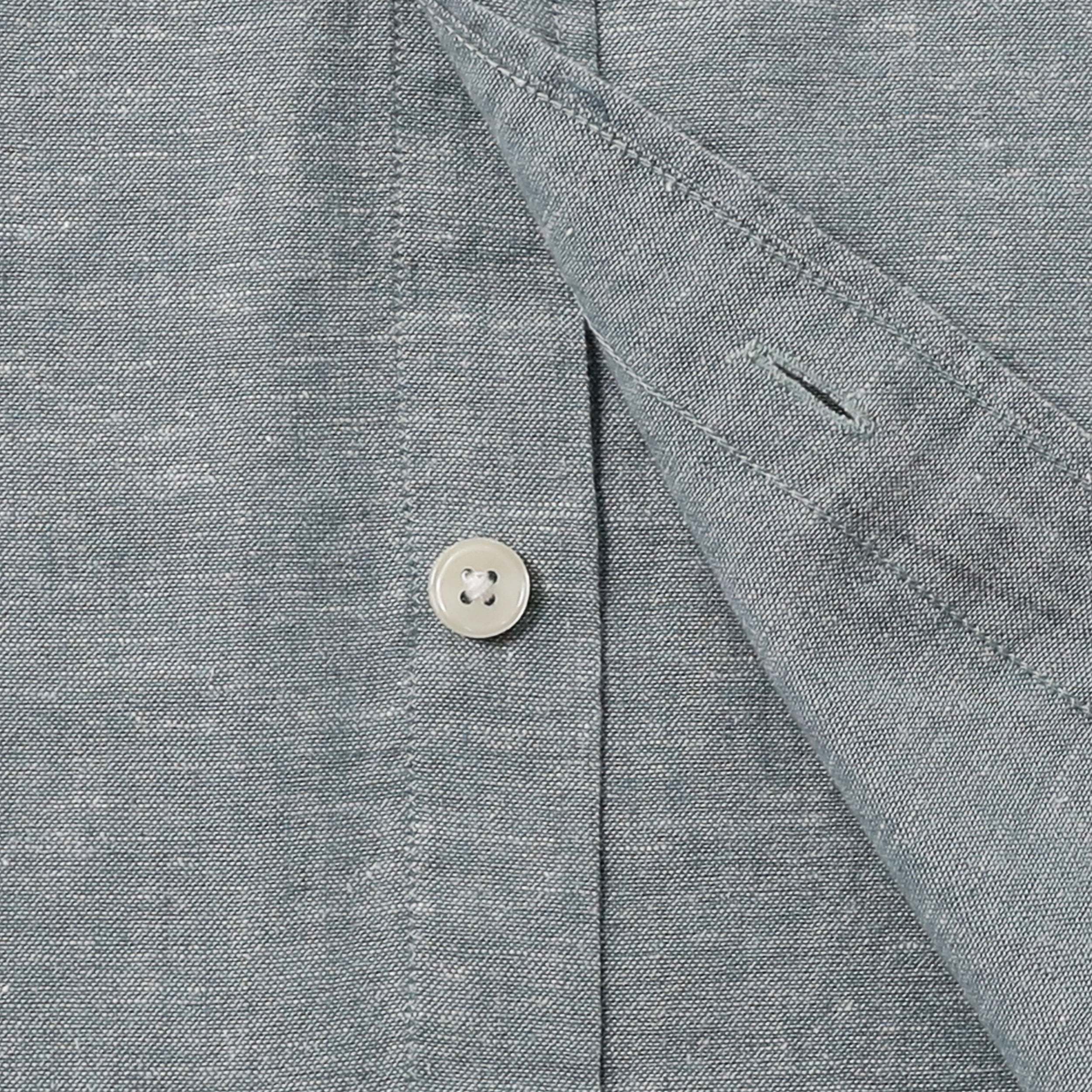 Dubinik Grey and  Blue Mens Short Sleeve Button Down Shirts 100% Cotton Plaid Casual Shirt with Pocket#0114