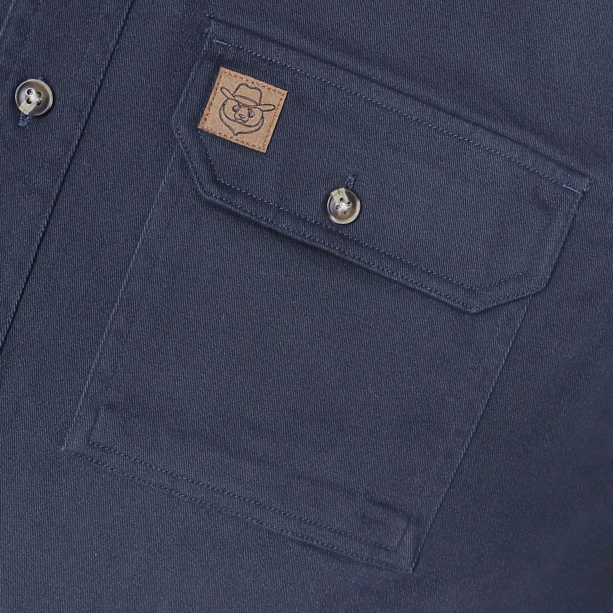 Men's outdoor casual short sleeve Navy Solid shirt #1509