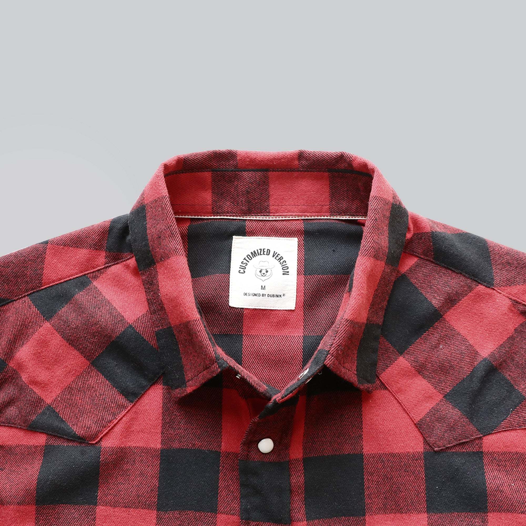 6oz Mens Buffalo Plaid Flannel Long Sleeve Pearl Snap Buttons Western Cowboy Vintage Casual Shirts #2802