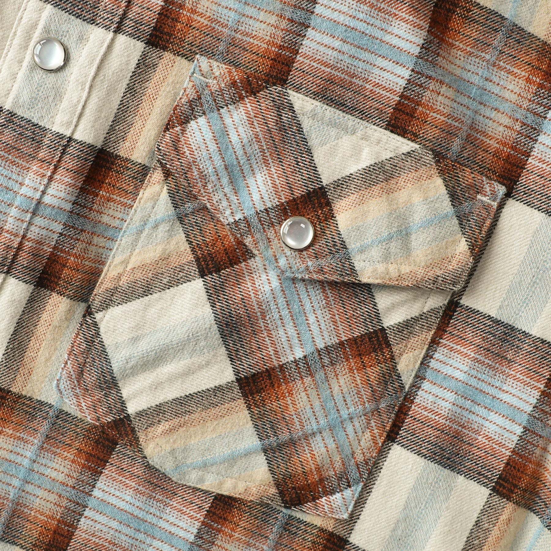 Dubinik? 6oz Men's Long Sleeve Pearl Snap Midweight Flannel Casual Western Cowboy Plaid Shirts 100% Cotton#36019