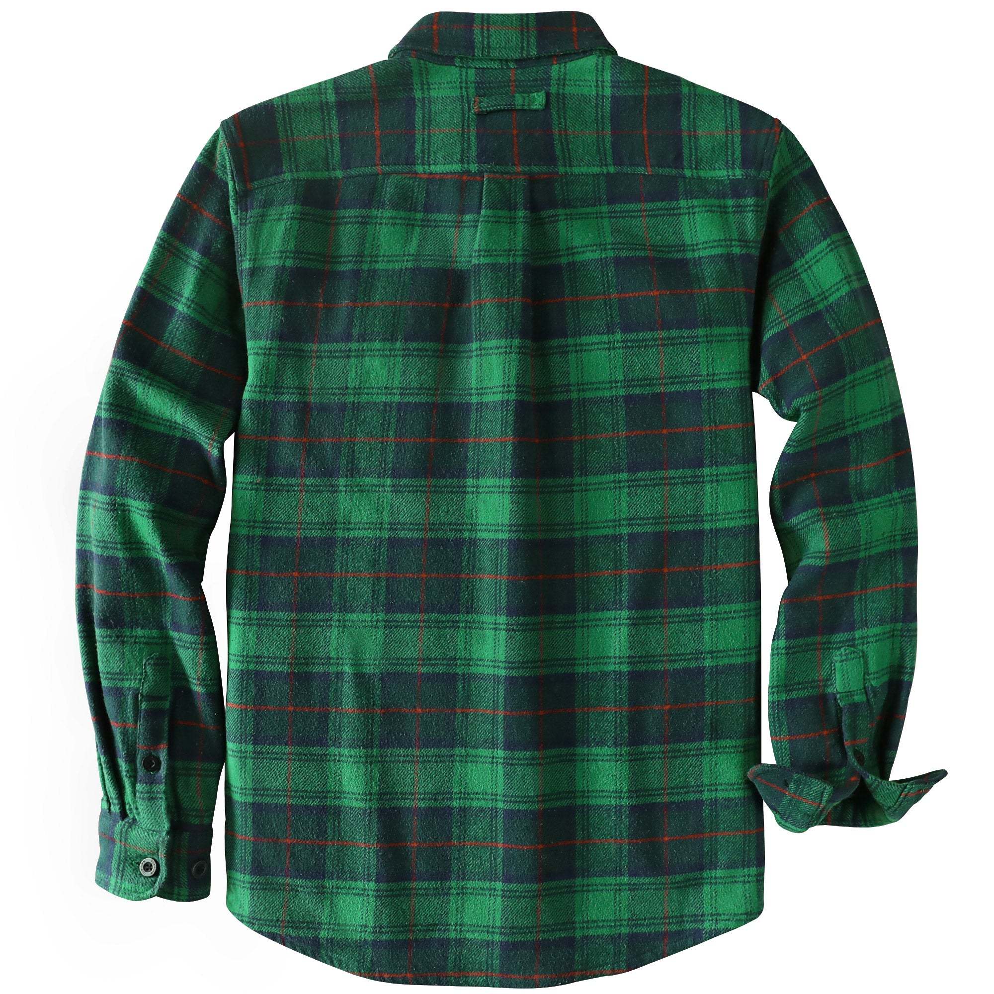 Dubinik? 10.8oz Ultra Heavyweight Green Flannel Shirt for Men Long Sleeve Mens Plaid Button Down Shirts for Men Vintage 100% Cotton#0081009