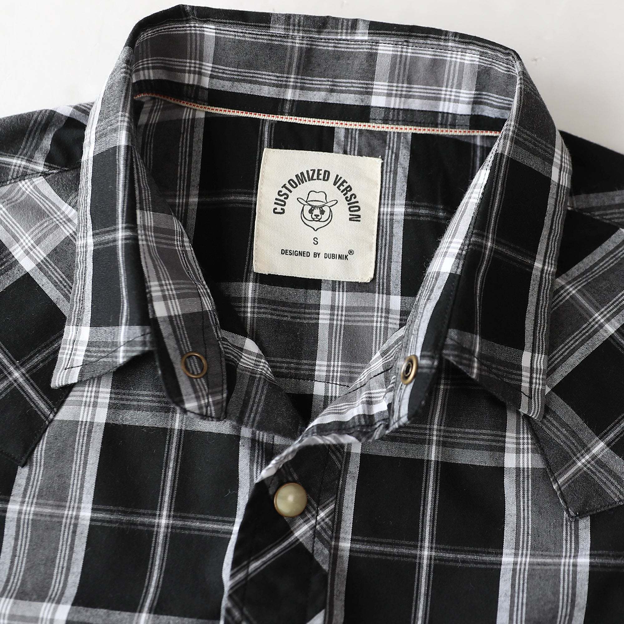Dubinik? 4.1oz Pearl Snap Shirts For Men Long Sleeve Lightweight Casual Sawtooth Pocket Western Plaid Cowboy Cotton Vintage Work Shirt#48006